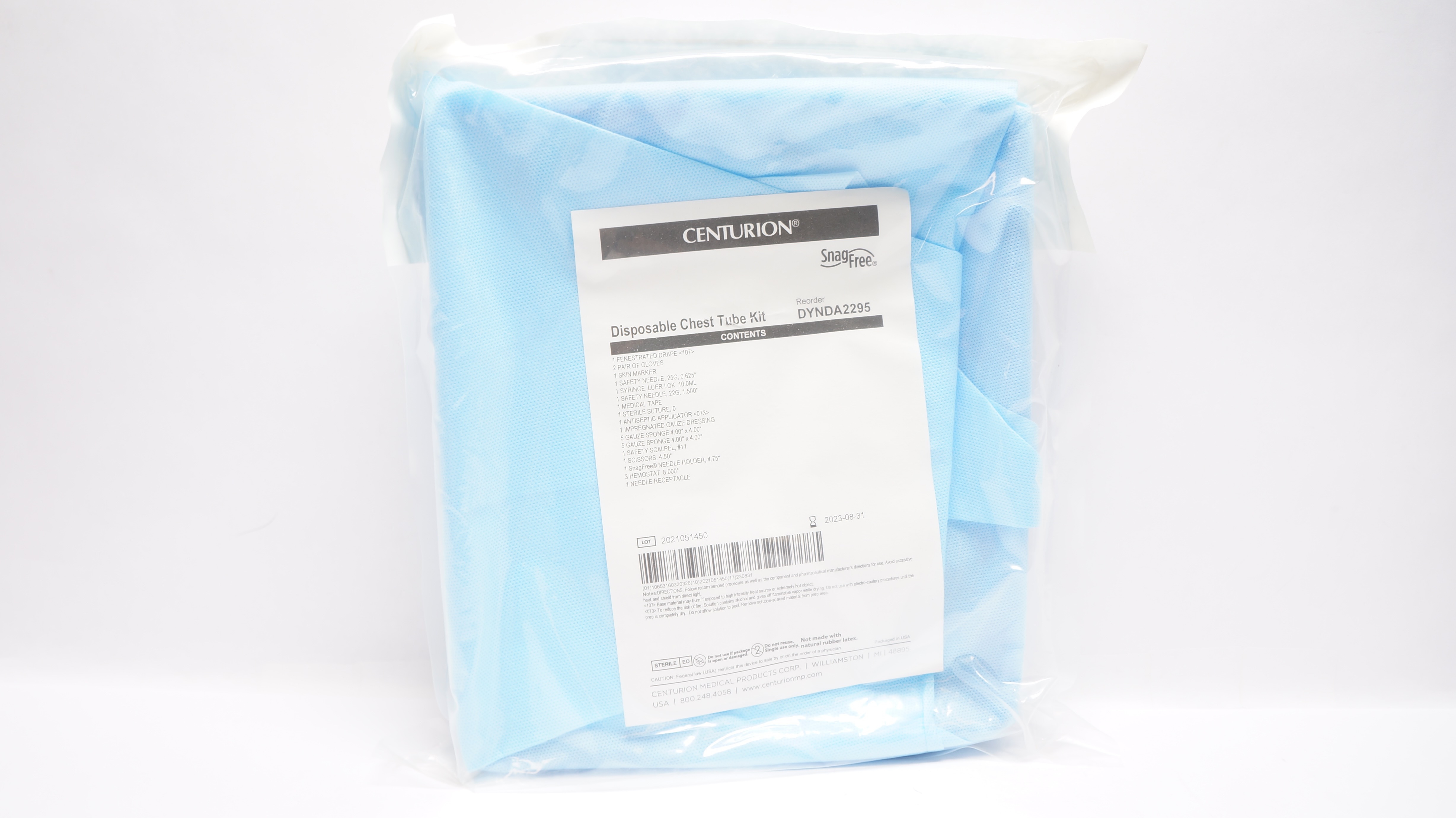 Centurion Medical DYNDA2295 Disposable Chest Tube Kit (x)