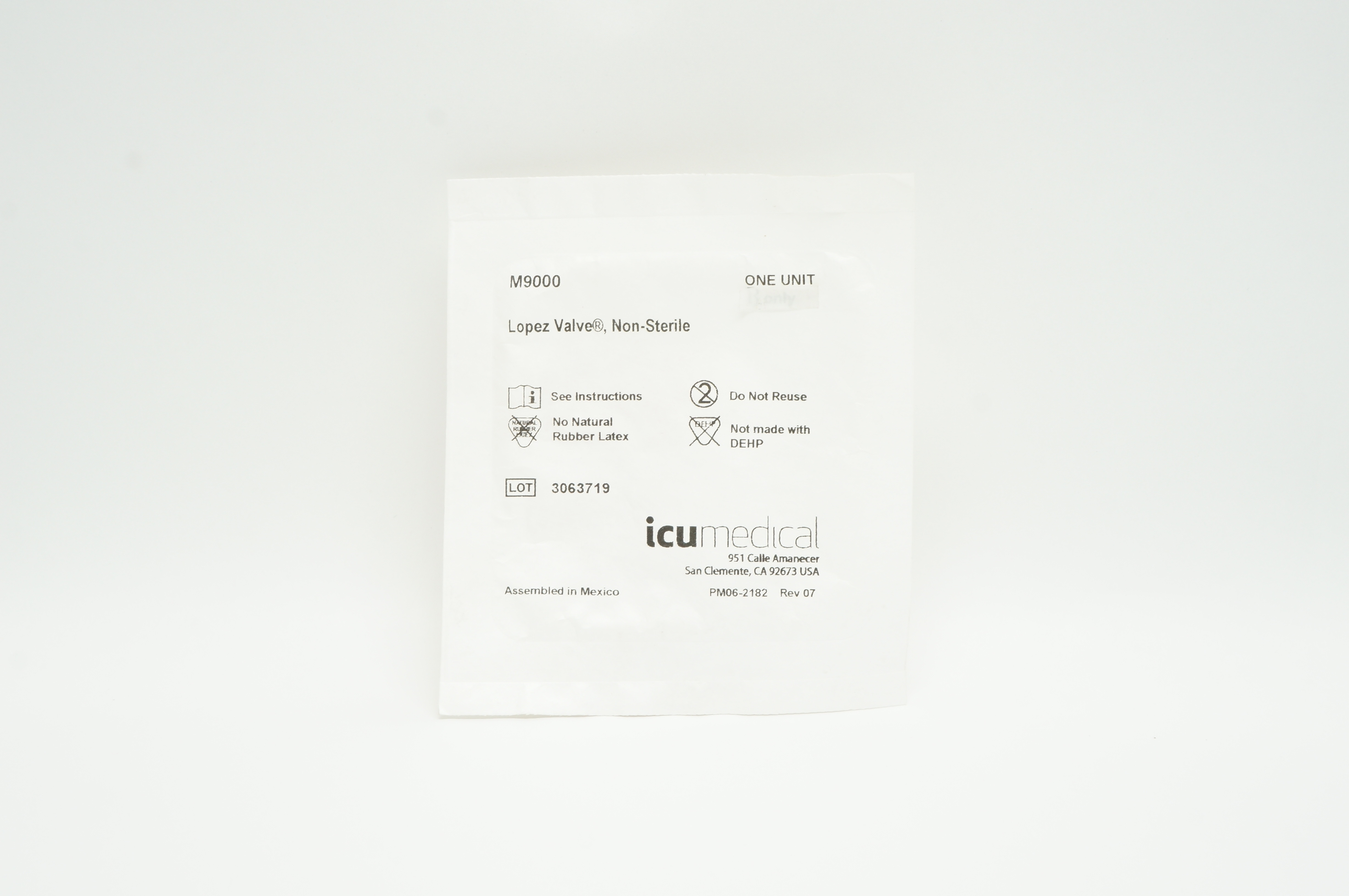 ICU Medical M9000 Lopez Valve Non Sterile Icu medical m9000 lopez valve non sterile