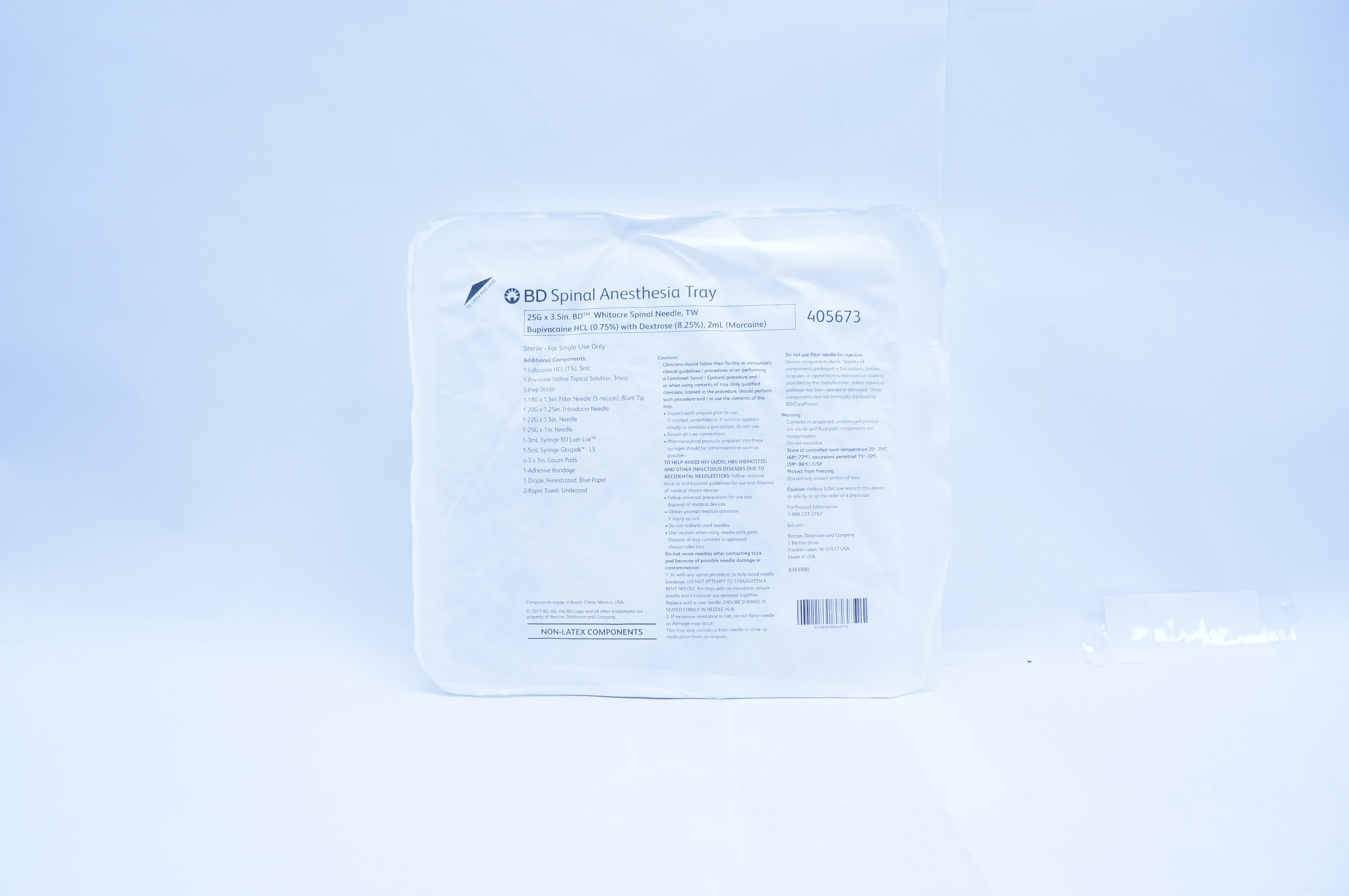 BD 405673 Spinal Anesthesia Tray 25G x 3.5inch (x)