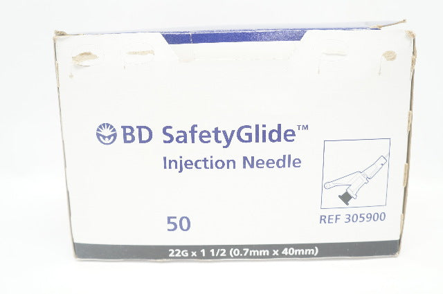 BD 305900 SafetyGlide Injection Ndle 22G x 1-1/2inch (x) - Box of 45