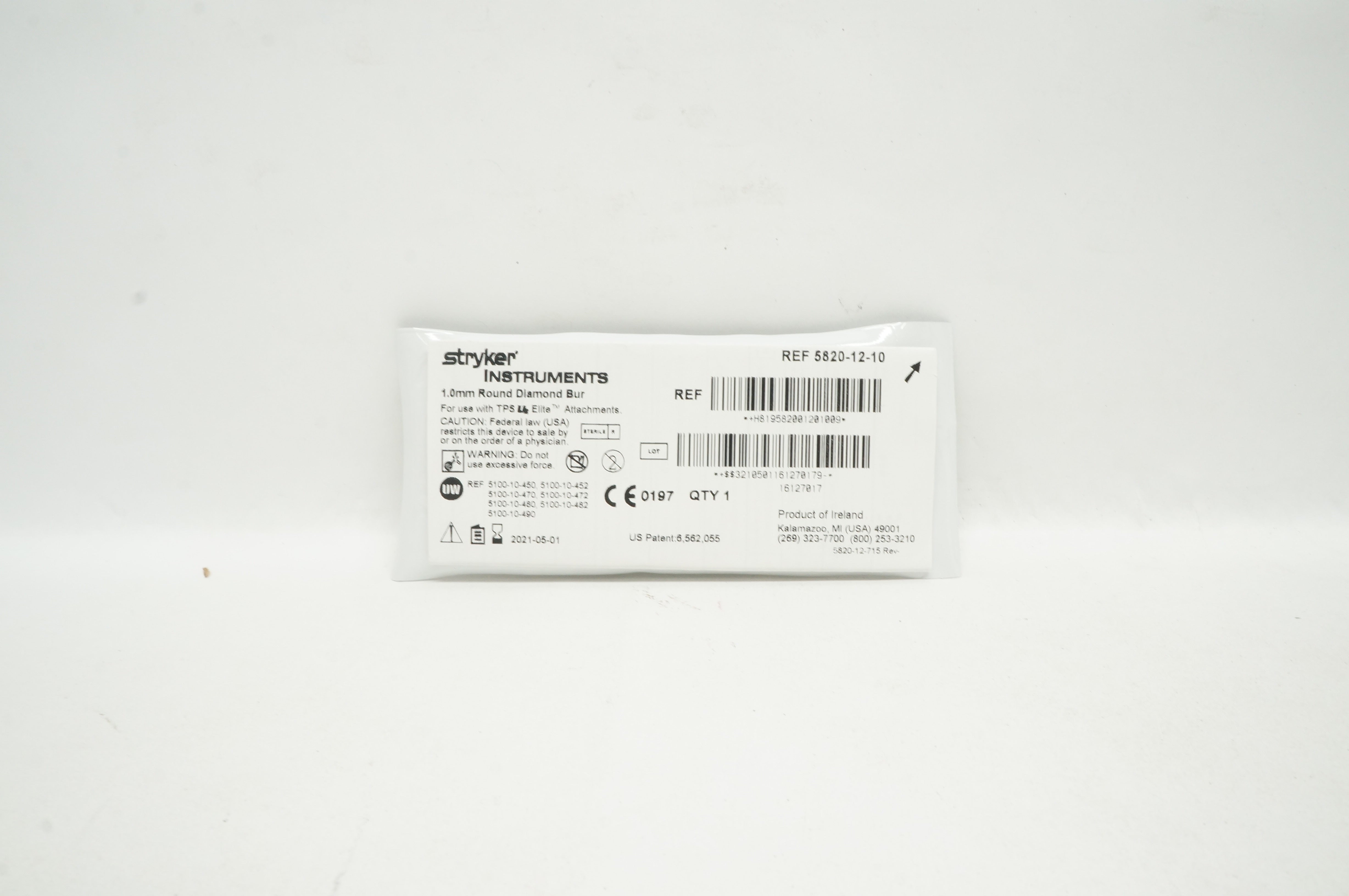 Stryker 5820-12-10 Round Diamond Bur 1.0mm (x)