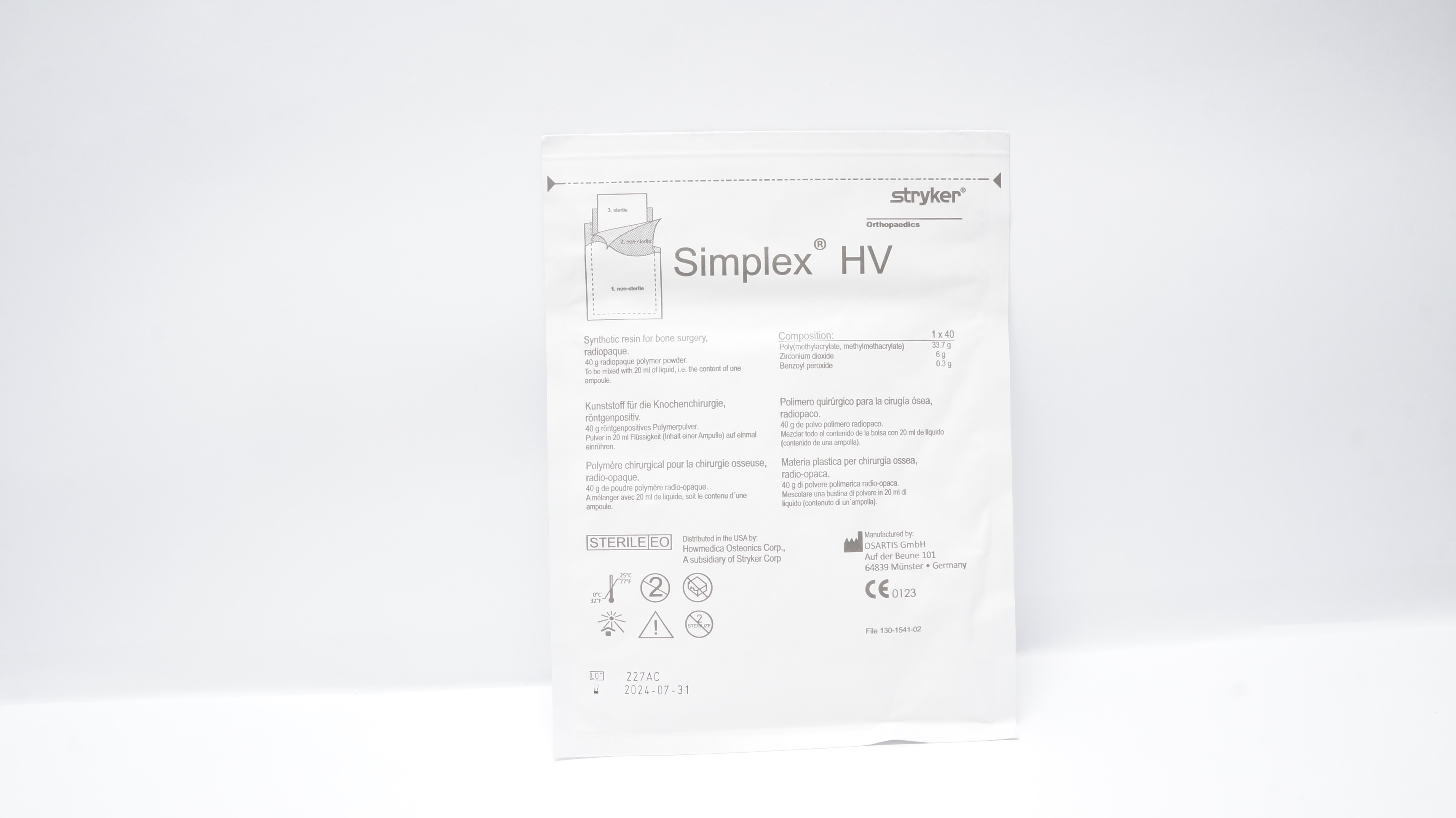 Stryker Simplex HV Synthetic Resin For Bone Surgery Radiopaque 40G (x)