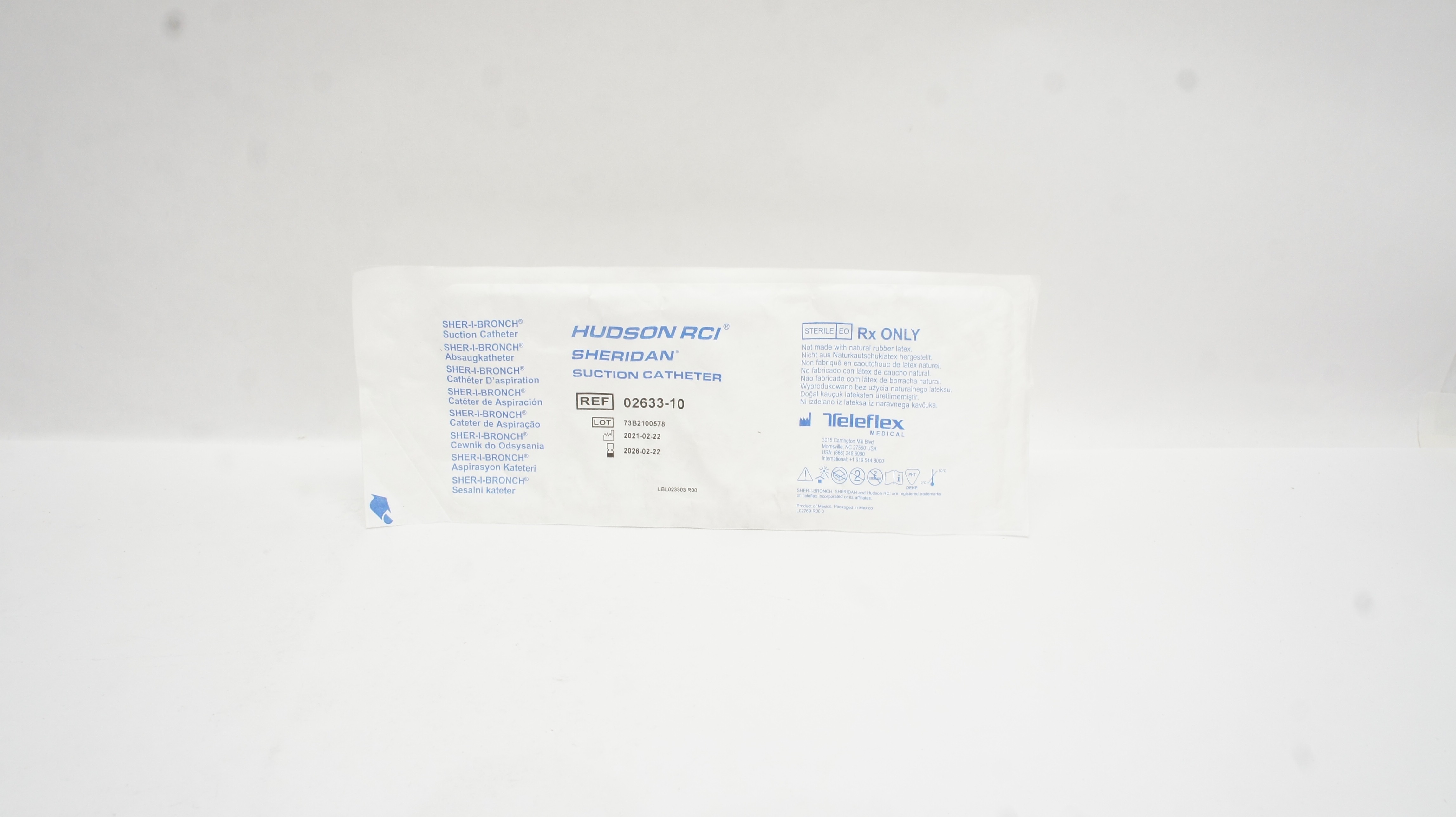Teleflex 02633-10 Hudson RCI Sher-I-Bronch Suction Cath.