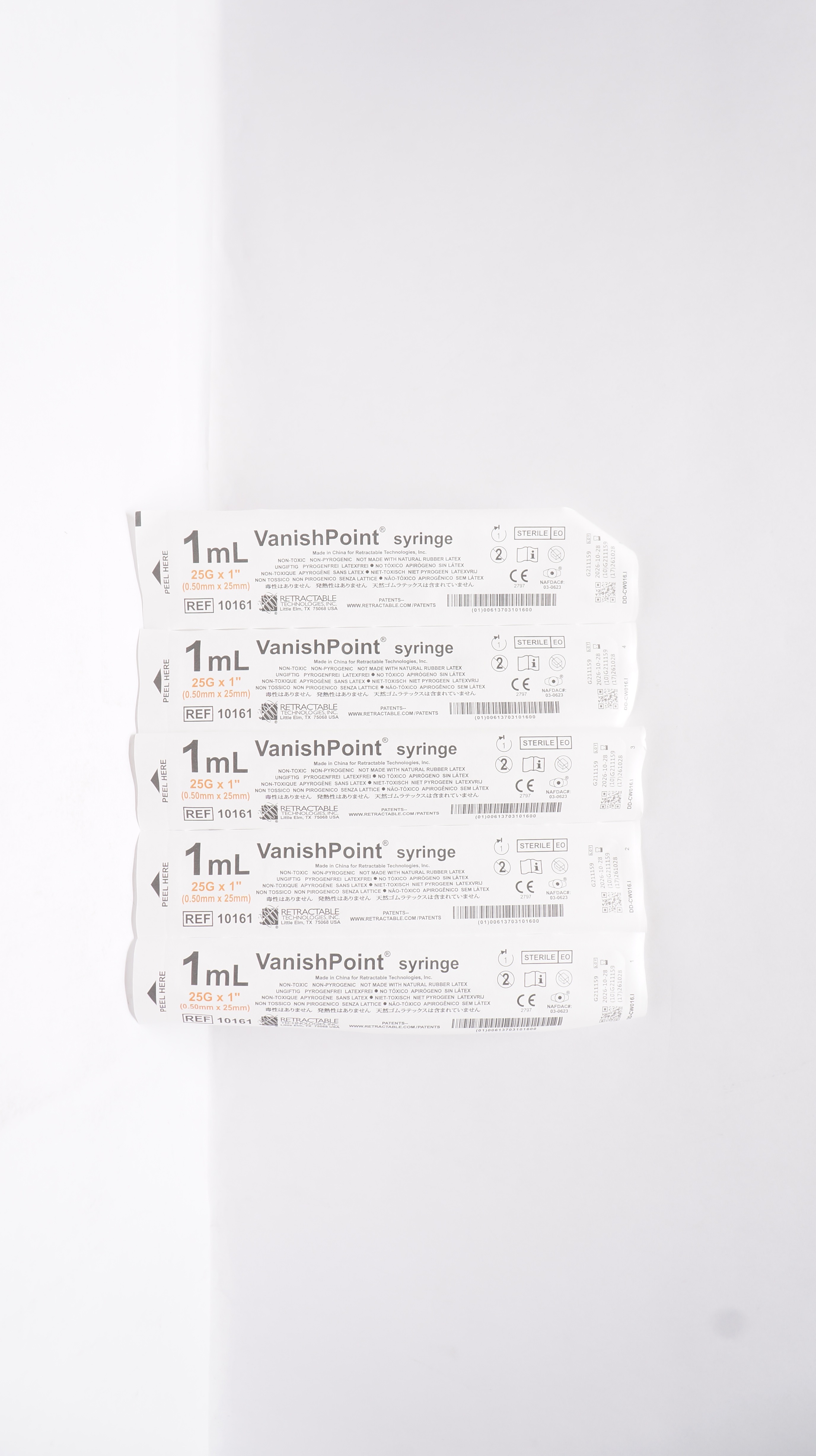 Retractable Technologies 10161 VanishPoint Syringe 1mL, 25G x 1inch ...
