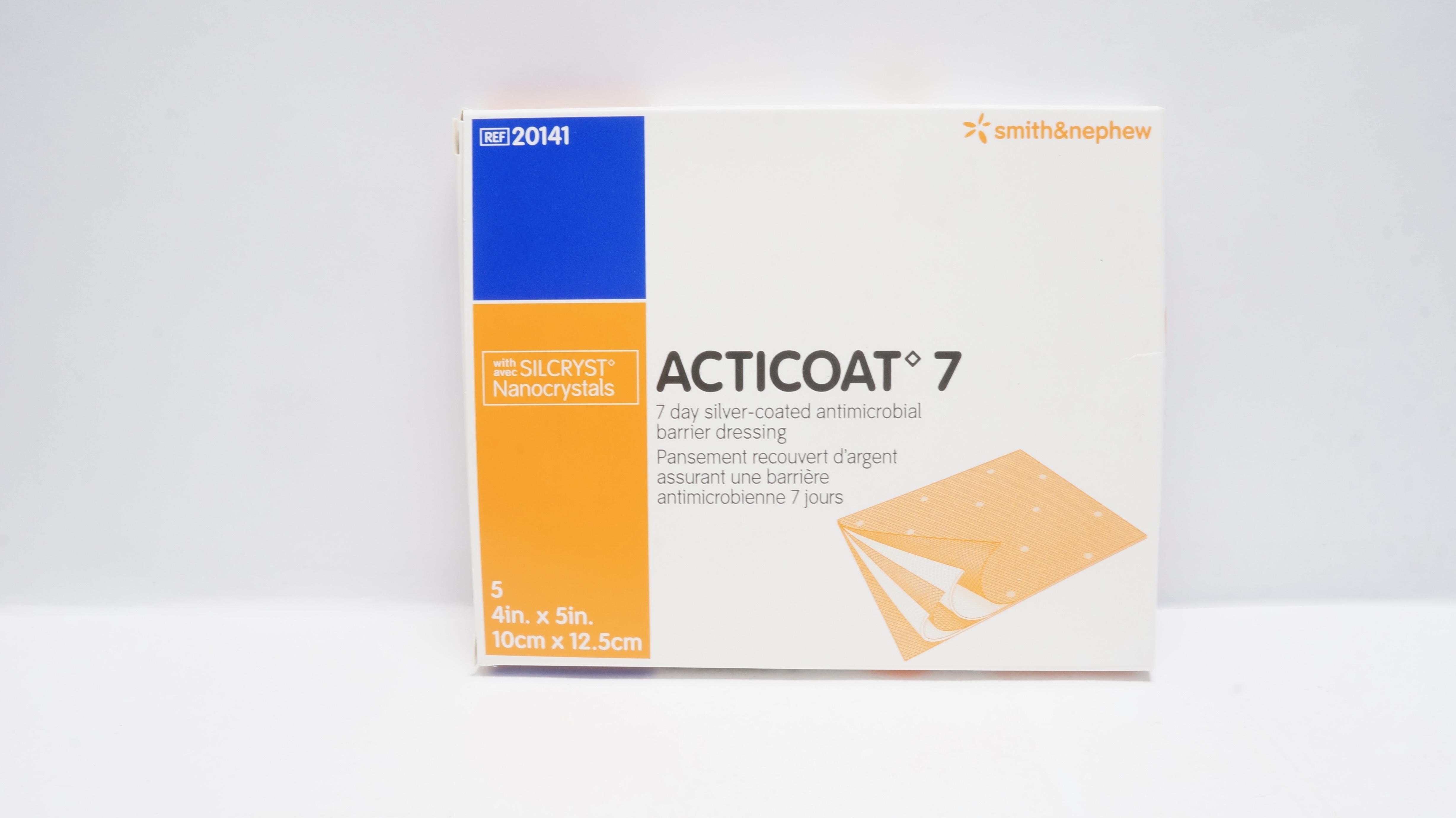 Smith&Nephew 20141 Acticoat 7 Antimicrobial Barrier Dressing 4 x 5inch -Box of 5