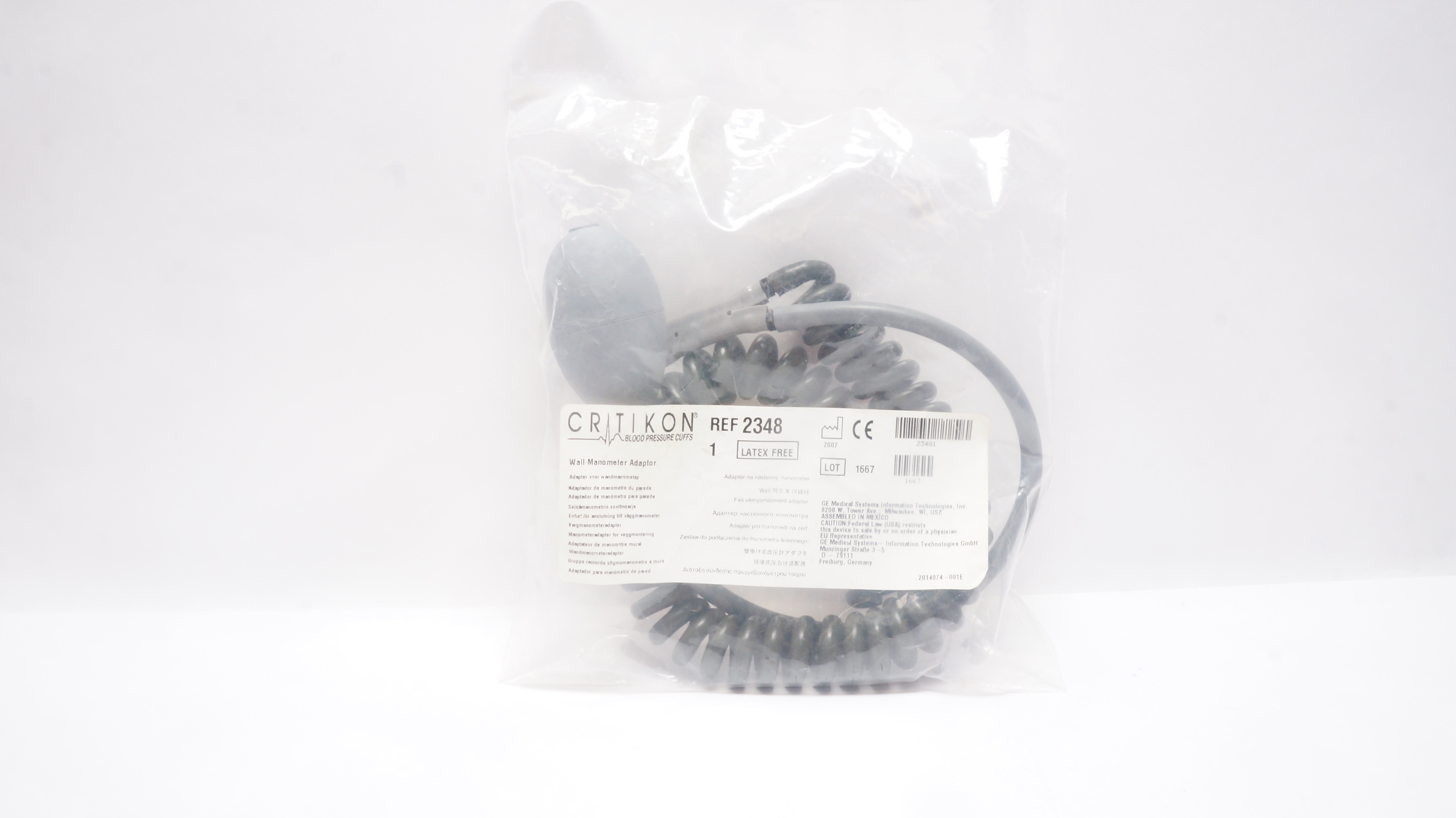 GE 2348 Critikon Wall Manometer Adaptor