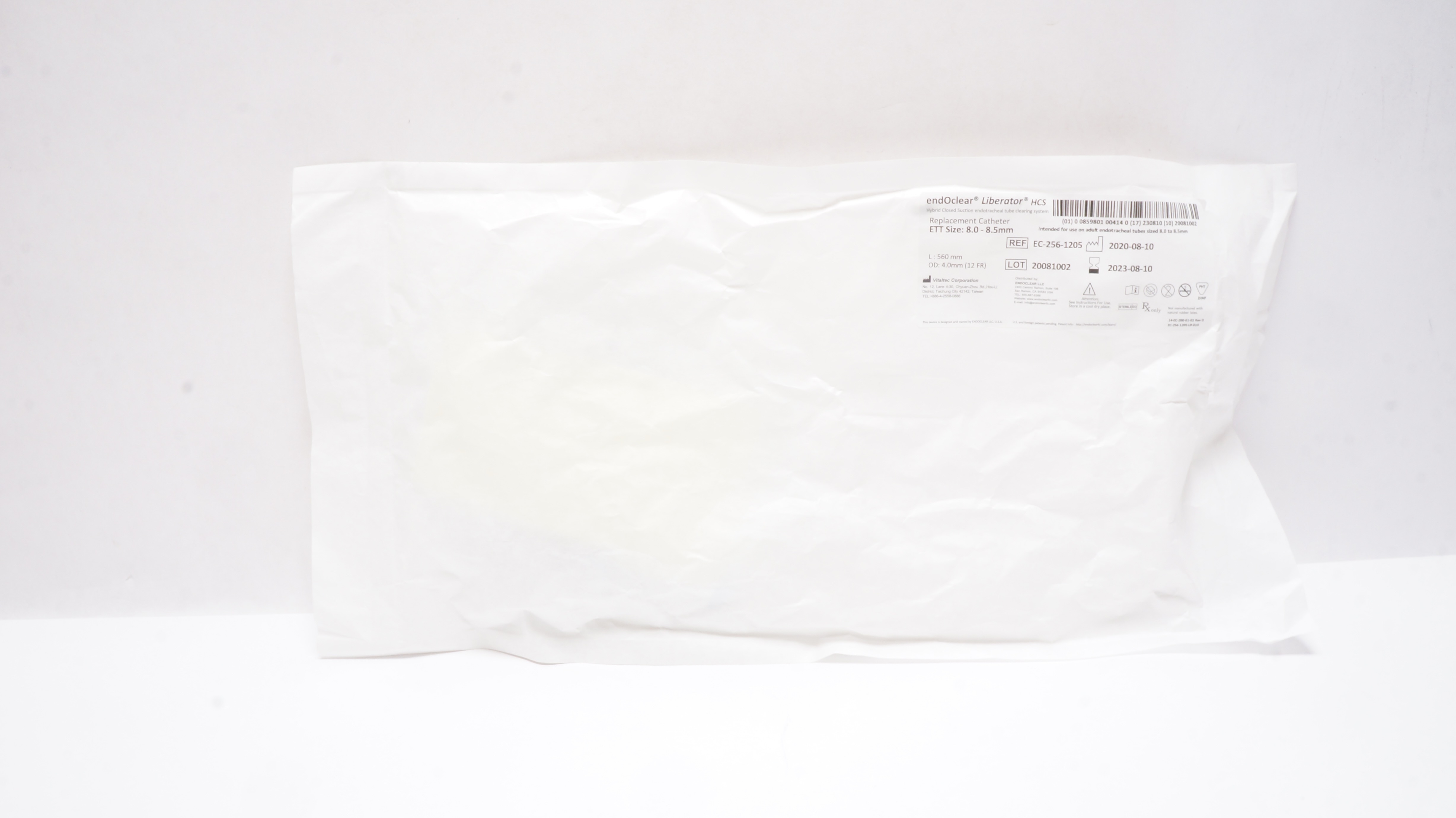 Vitaltec EC-256-1205 endOclear Replacement Cath. 8.0-8.5mm 12Fr OD x 560mm L.(x)