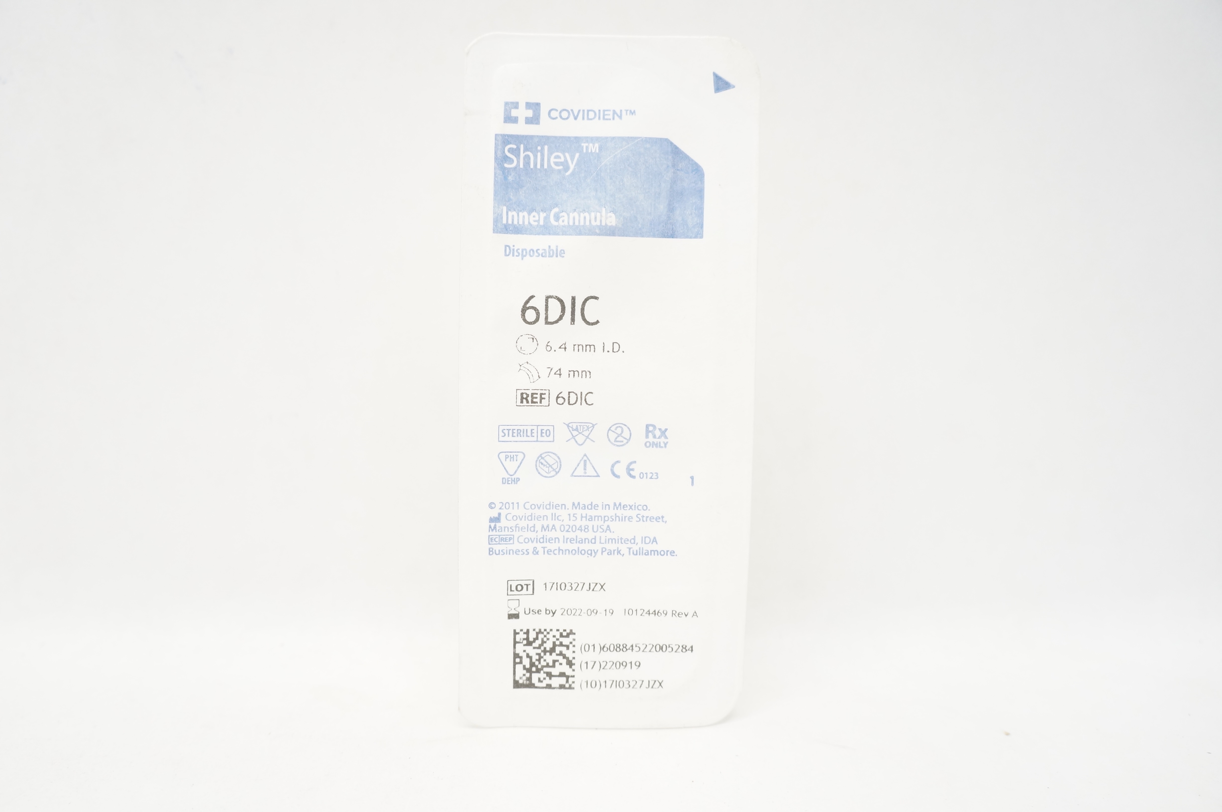 Covidien 6DIC Shiley Inner Cannula Disposable 6.4mm I.D. x 74mm