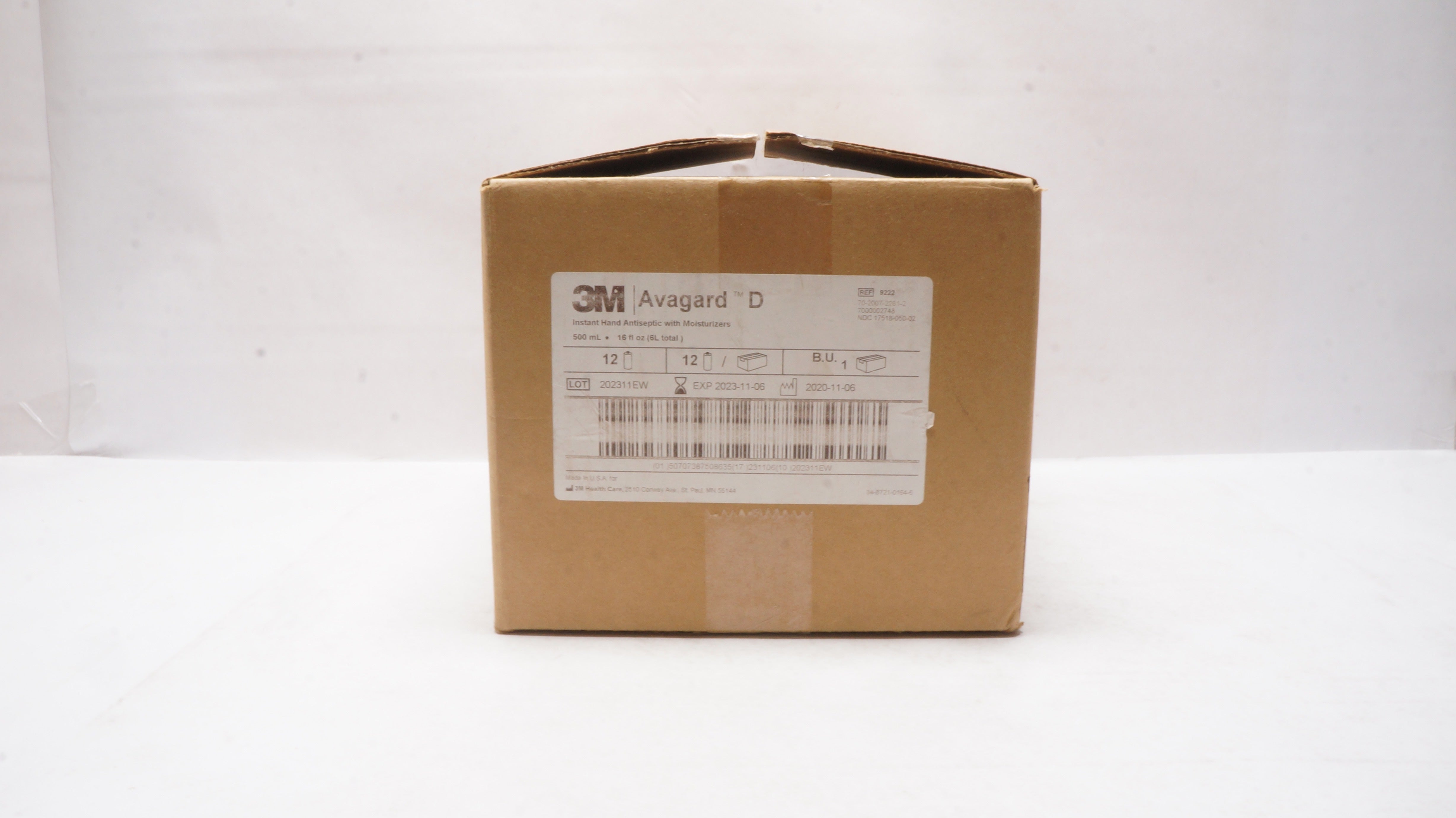 3M 9222 Avagard Instant Hand Antiseptic with Moisturizers 16fl oz - Case of 12