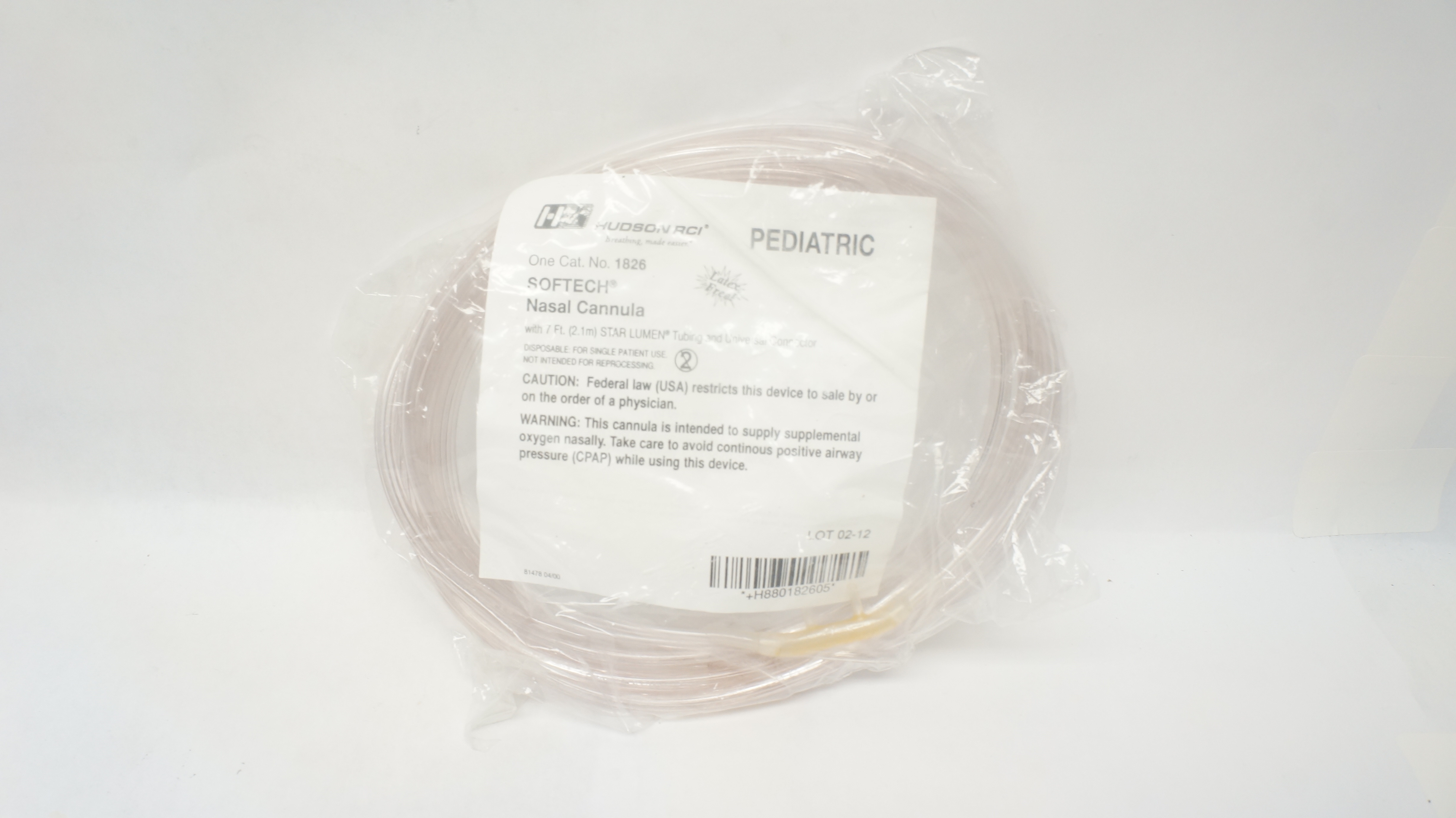 Teleflex 1826 Hudson RCI Pediatric Softech Nasal Cannula w/7ftTubing w ...