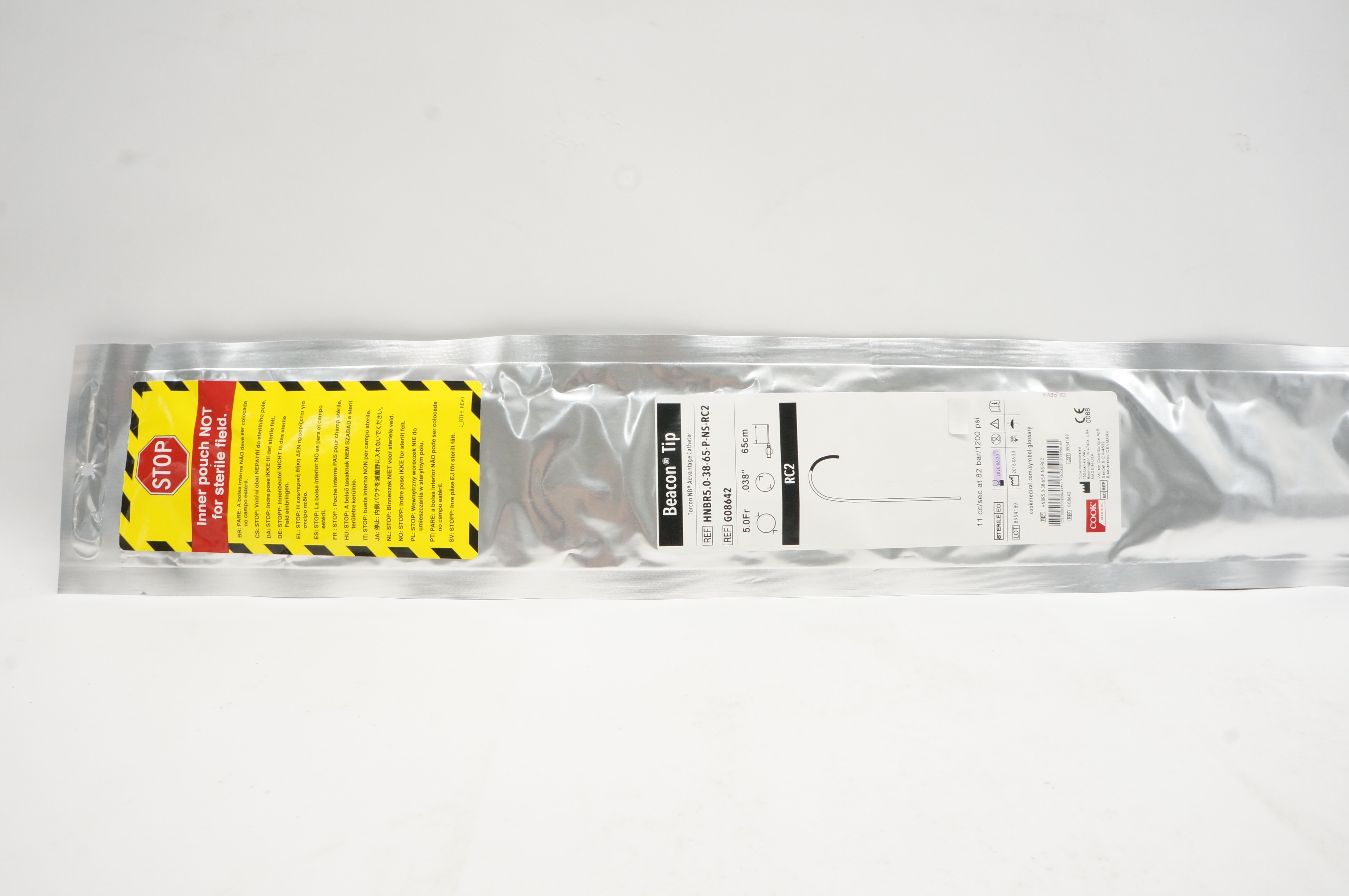 Cook Medical G08642 Beacon Tip Advantage Cath. 5.0Fr x .038inch x 65cm (x)