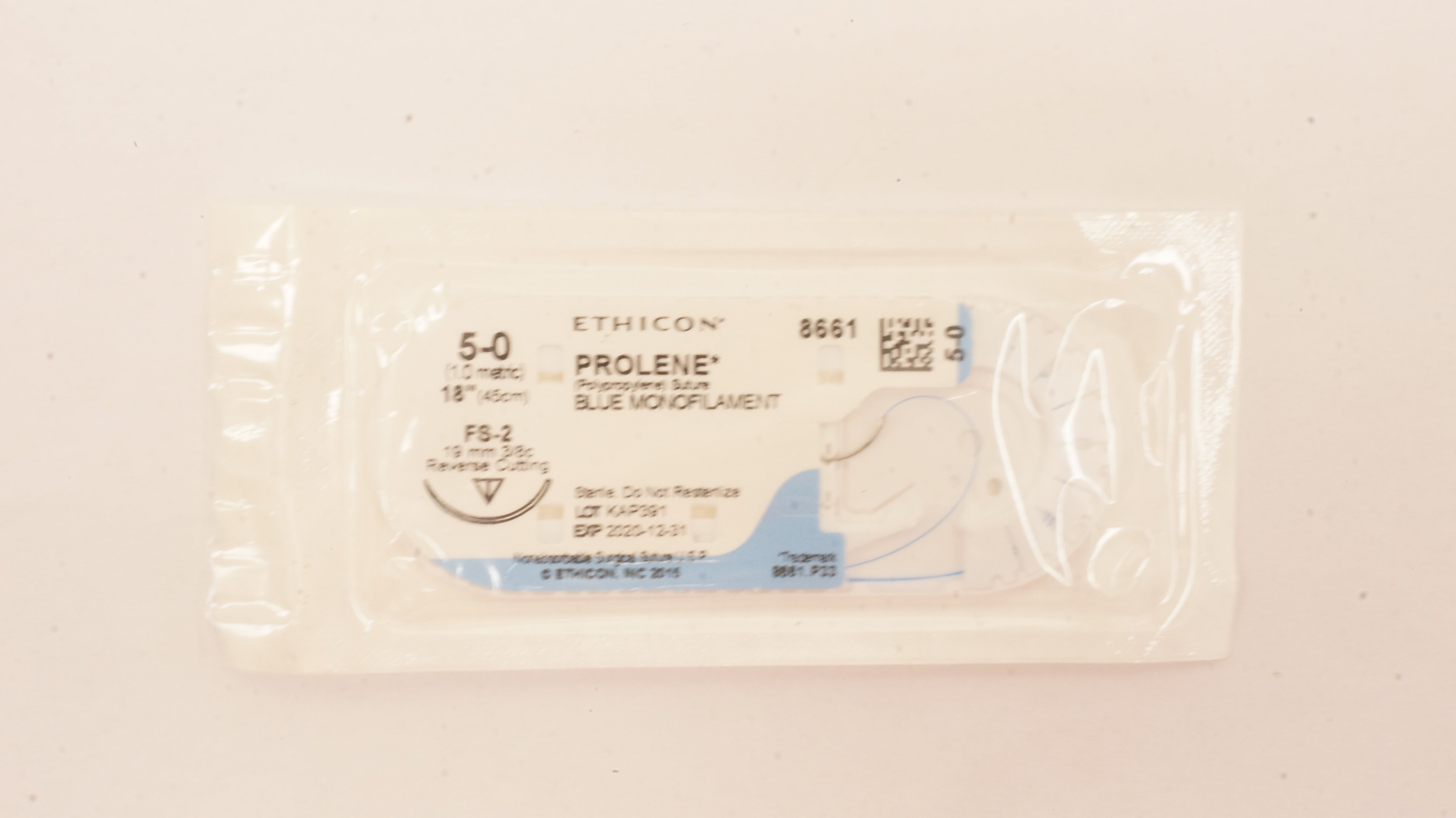 Ethicon 8661 5-0 PROLENE Stre FS-2 19mm 3/8c Reverse Cutting 18inch (x)