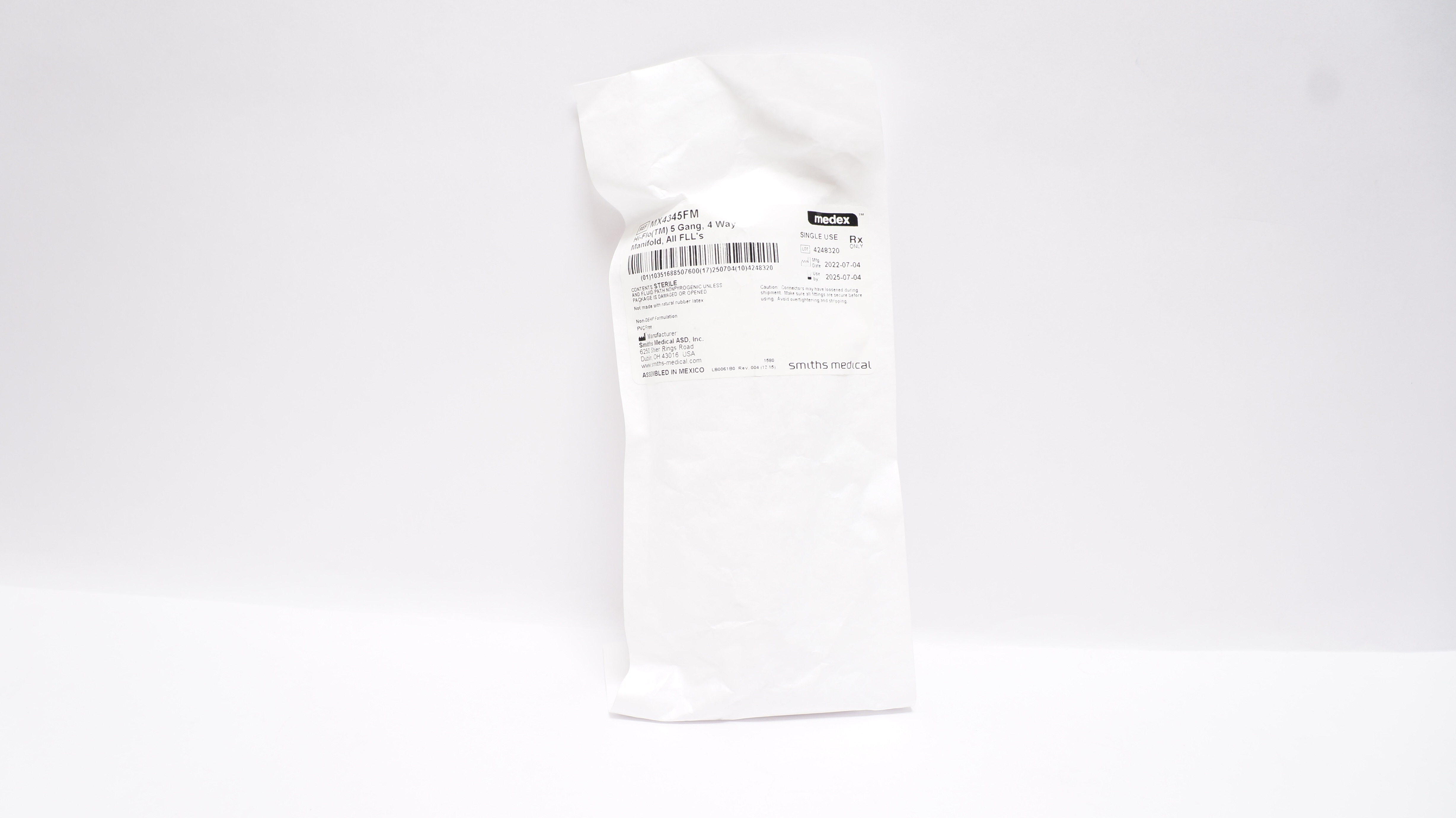 Smiths Medical MX4345FM Medex Hi-Flo 5 Gang, 4 Way Manifold, All FLL's