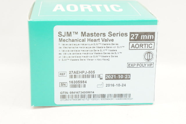St. Jude Medical 27AEHPJ-505 SJM Masters Series Mechanical Heart Valve 27mm (x)