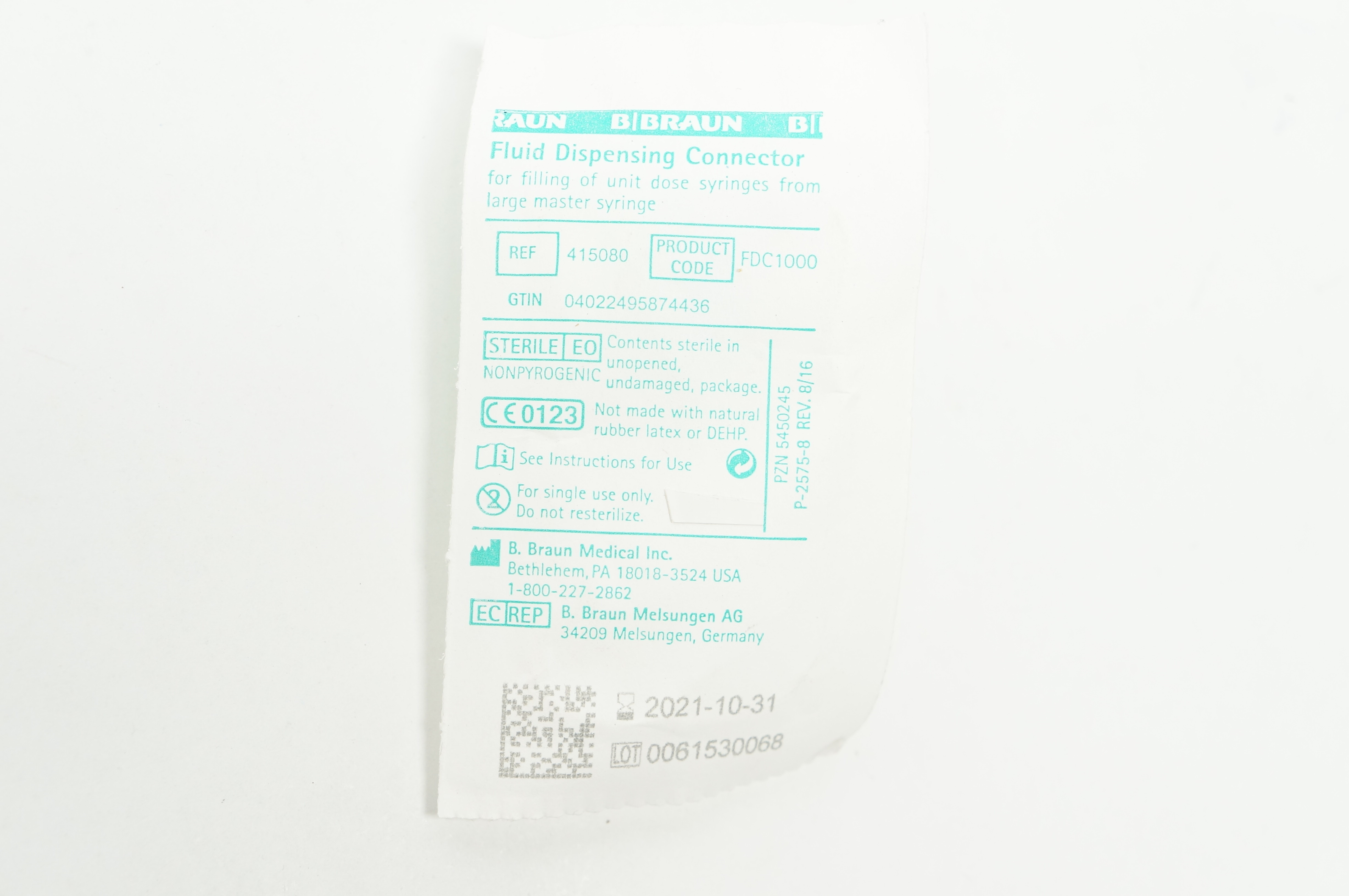 Braun 415080 Fluid Dispensing Connector (x)
