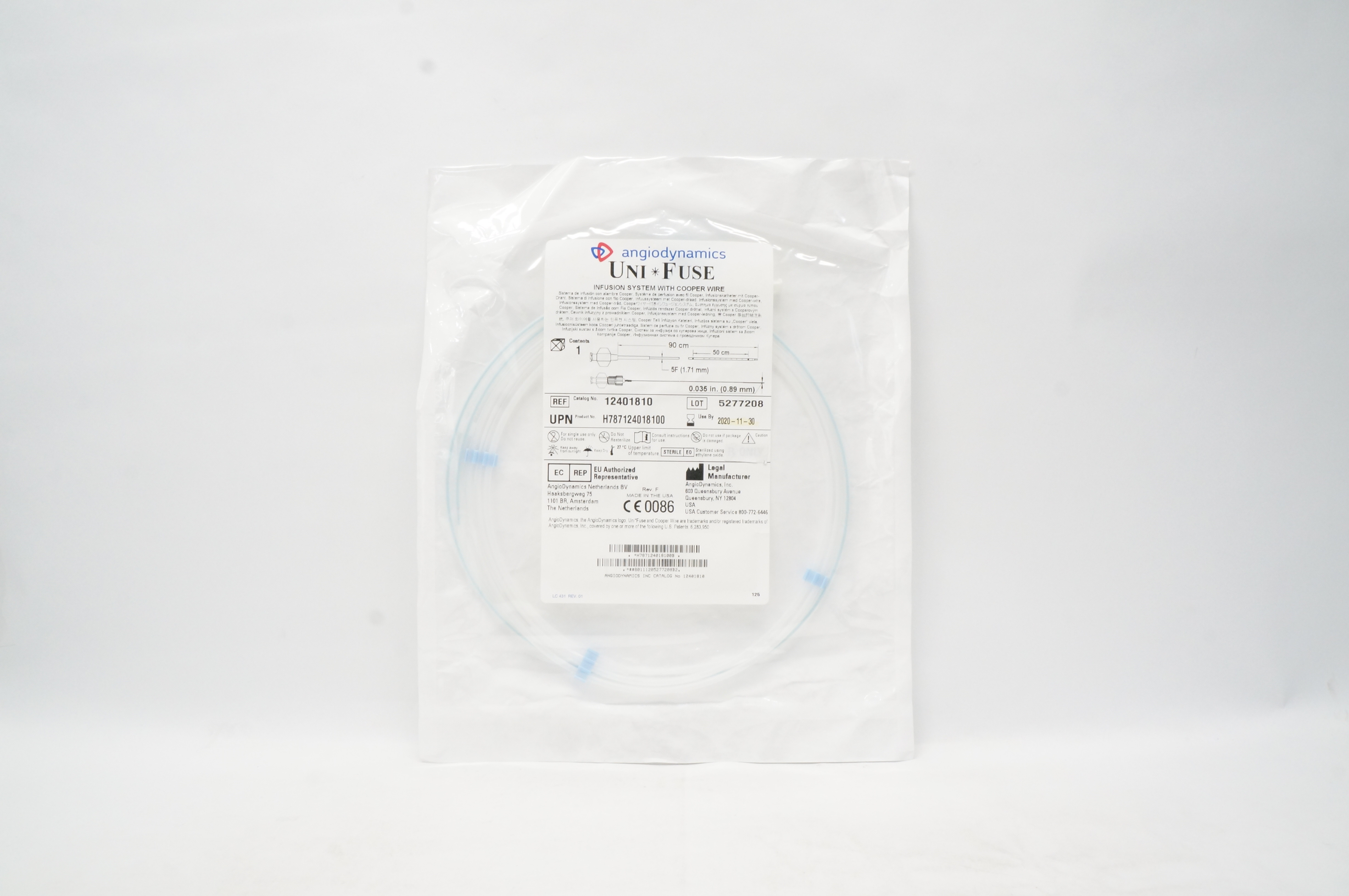 Angiodynamics 12401810 Uni Fuse Infusion System 90 x 50cm x 5F x 0.035 inch (x)