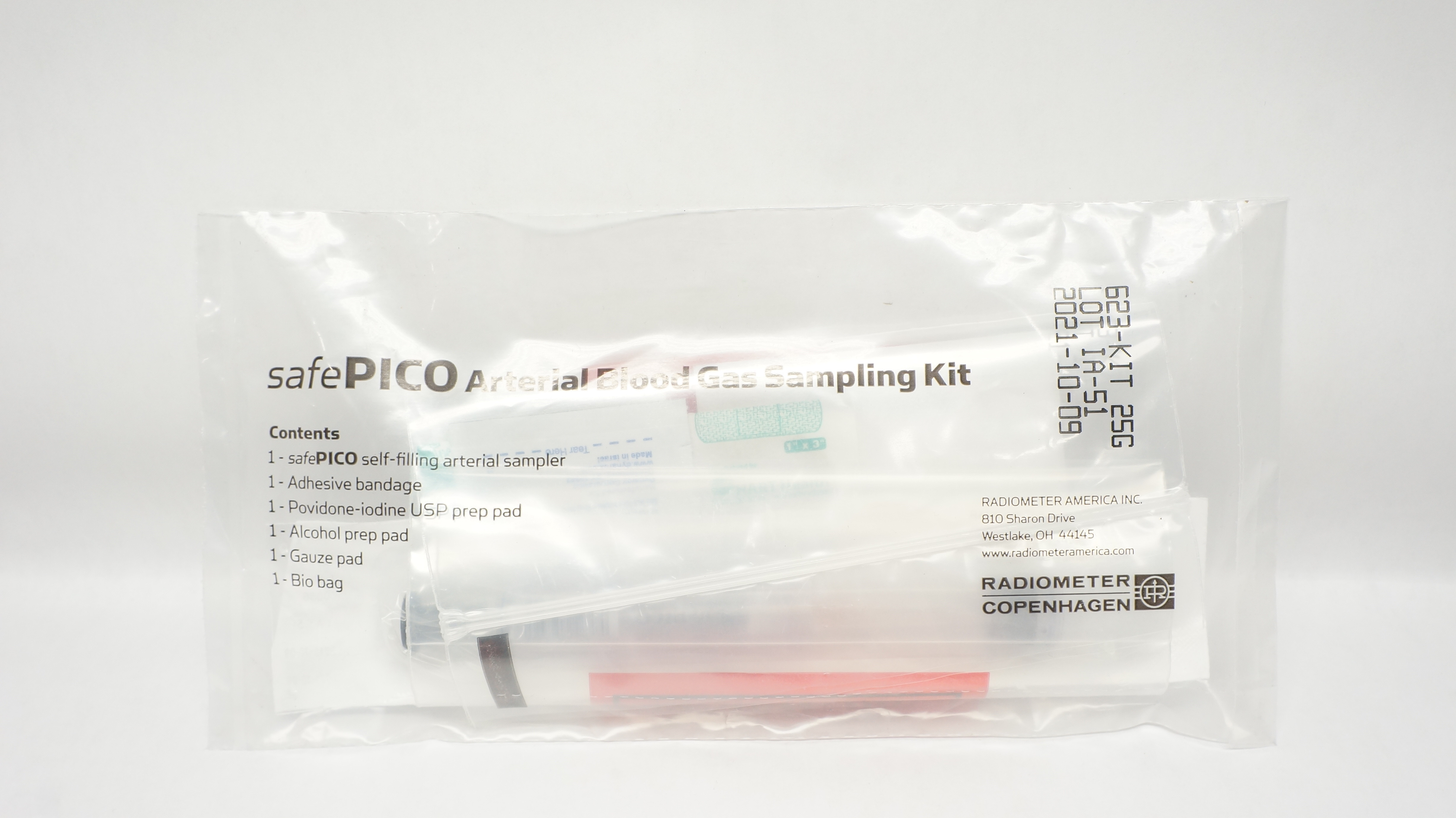 Radiometer Medical 956623 SafePICO SelfFilling Arterial Sampler 25G x