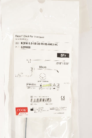 Cook Medical G29988 Flexor Check-Flo Introducer 5Fr x 90cm (x)