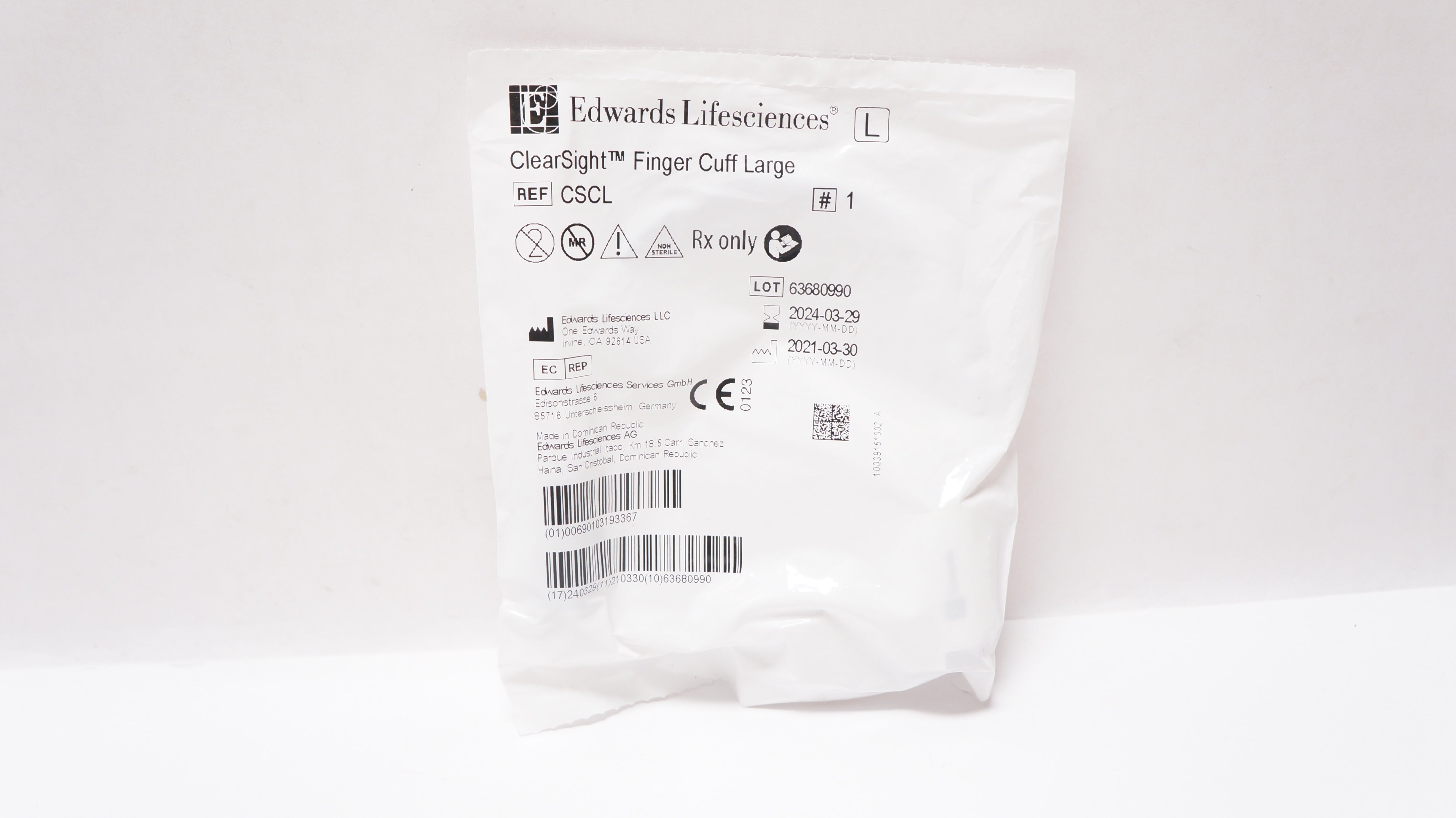 Edwards Lifesciences CSCL ClearSight Finger Cuff Large