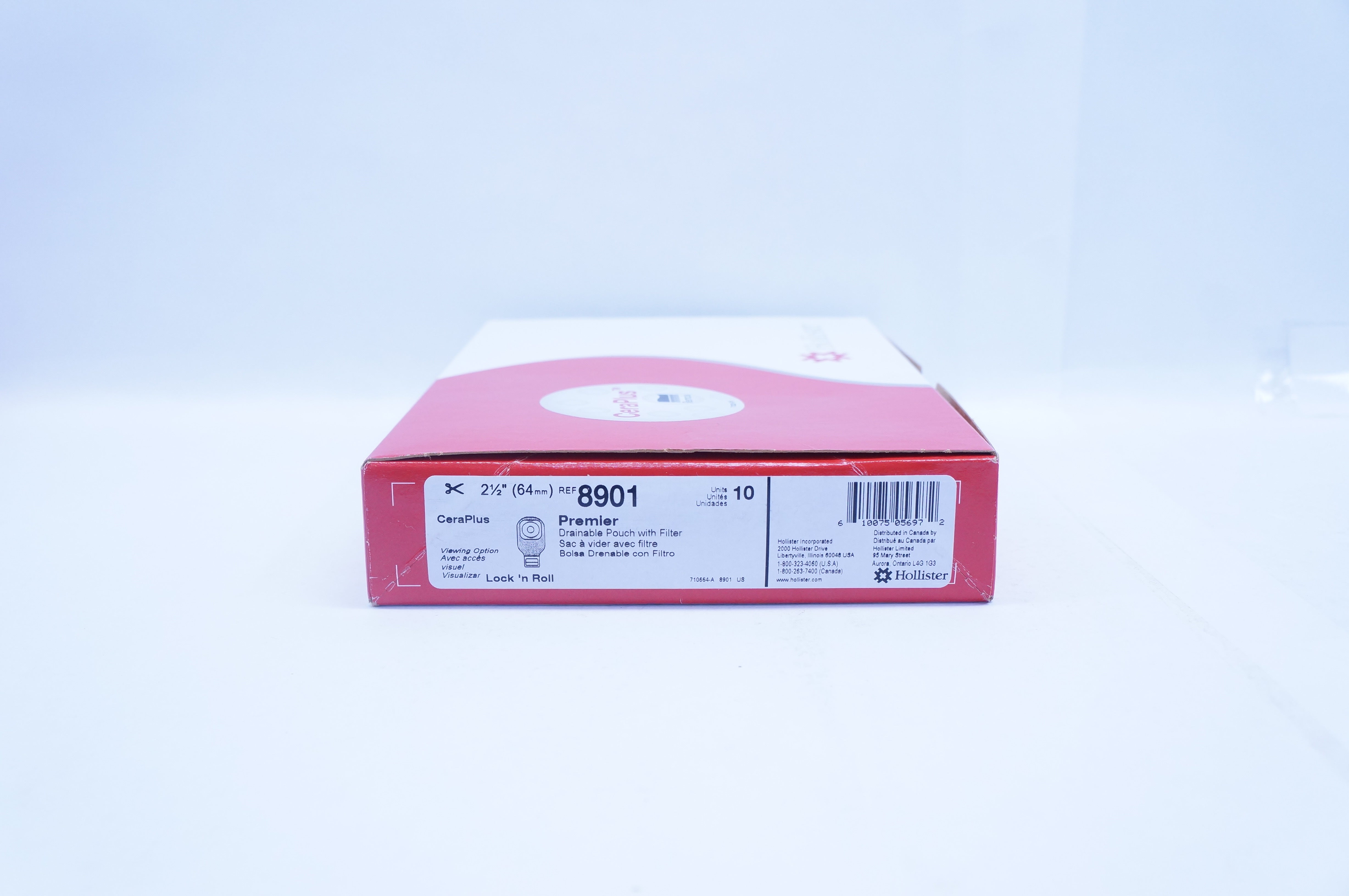 Hollister 8901 CeraPlus Premier Drainable Pouch with Filter 2 1/2inch - Box of 10