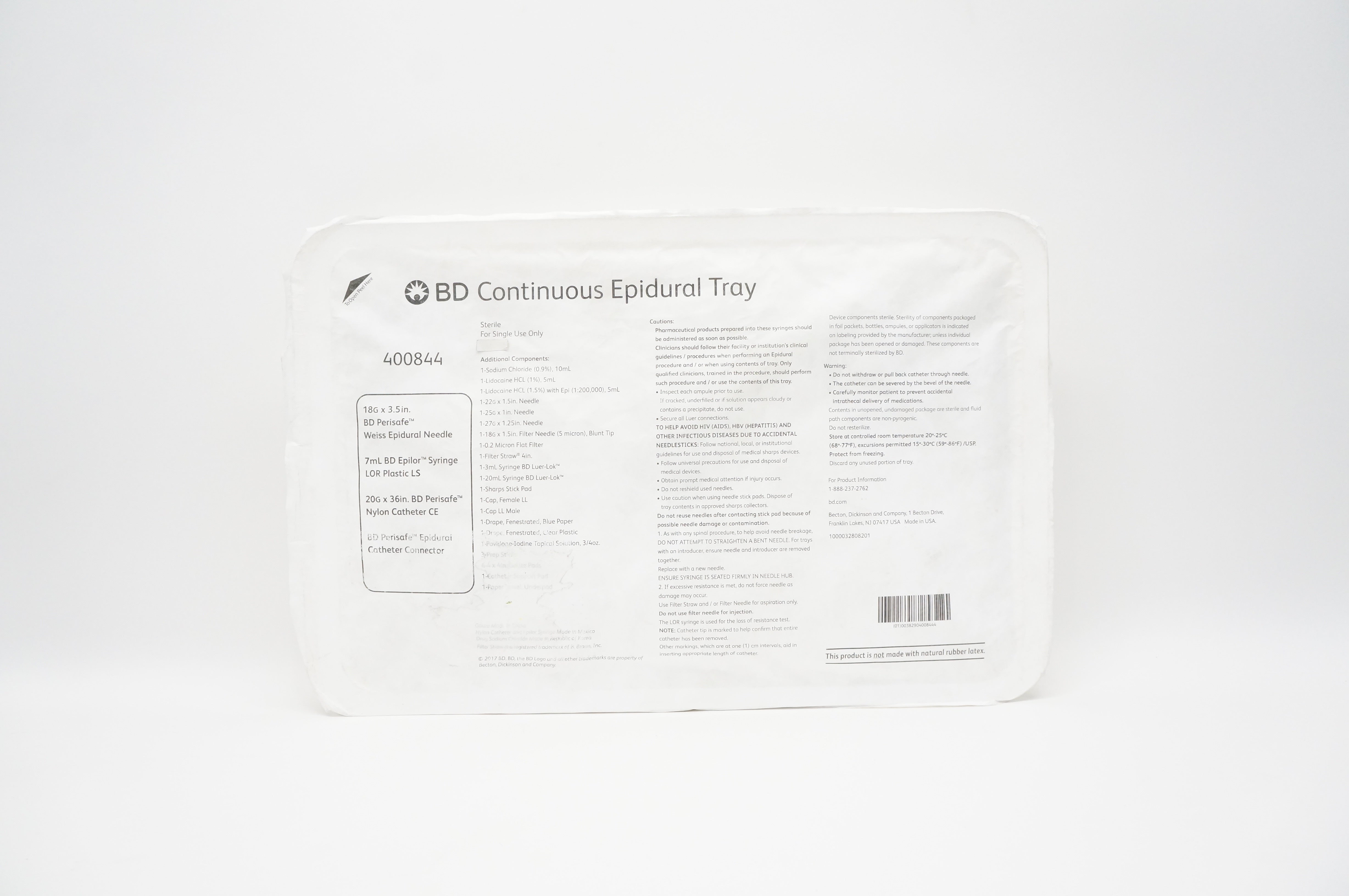 BD 400844 Continuous Epidural Tray (x)