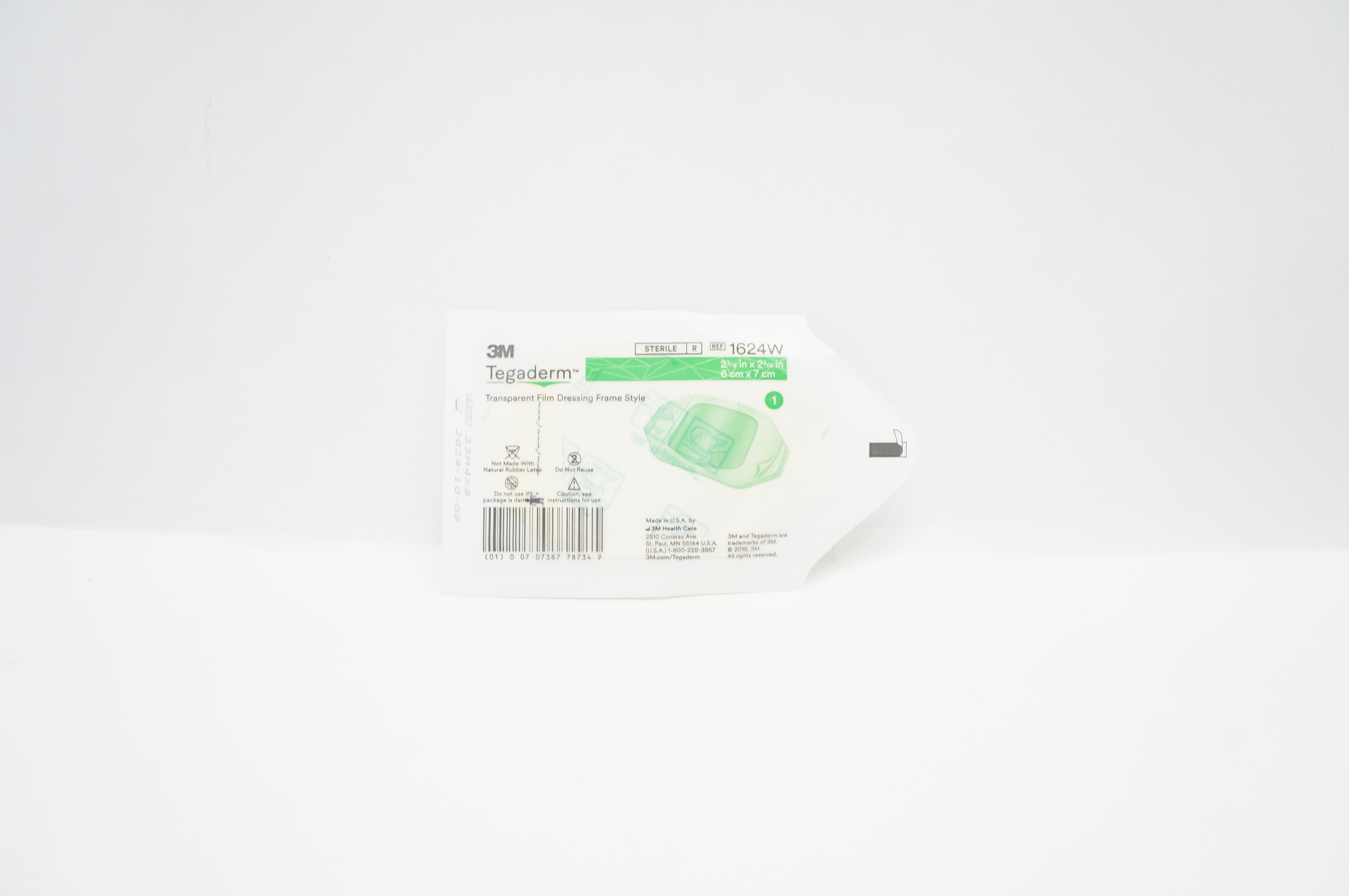 3M 1624W Tegaderm Transparent Film Dressing Frame Style 2-3/8 x 2-3/4 inch