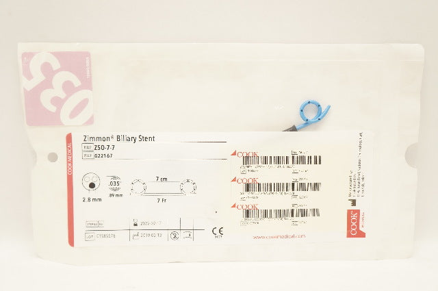 Cook Medical G22167 Zimmon Biliary Stnt 7Fr x 7cm (x)
