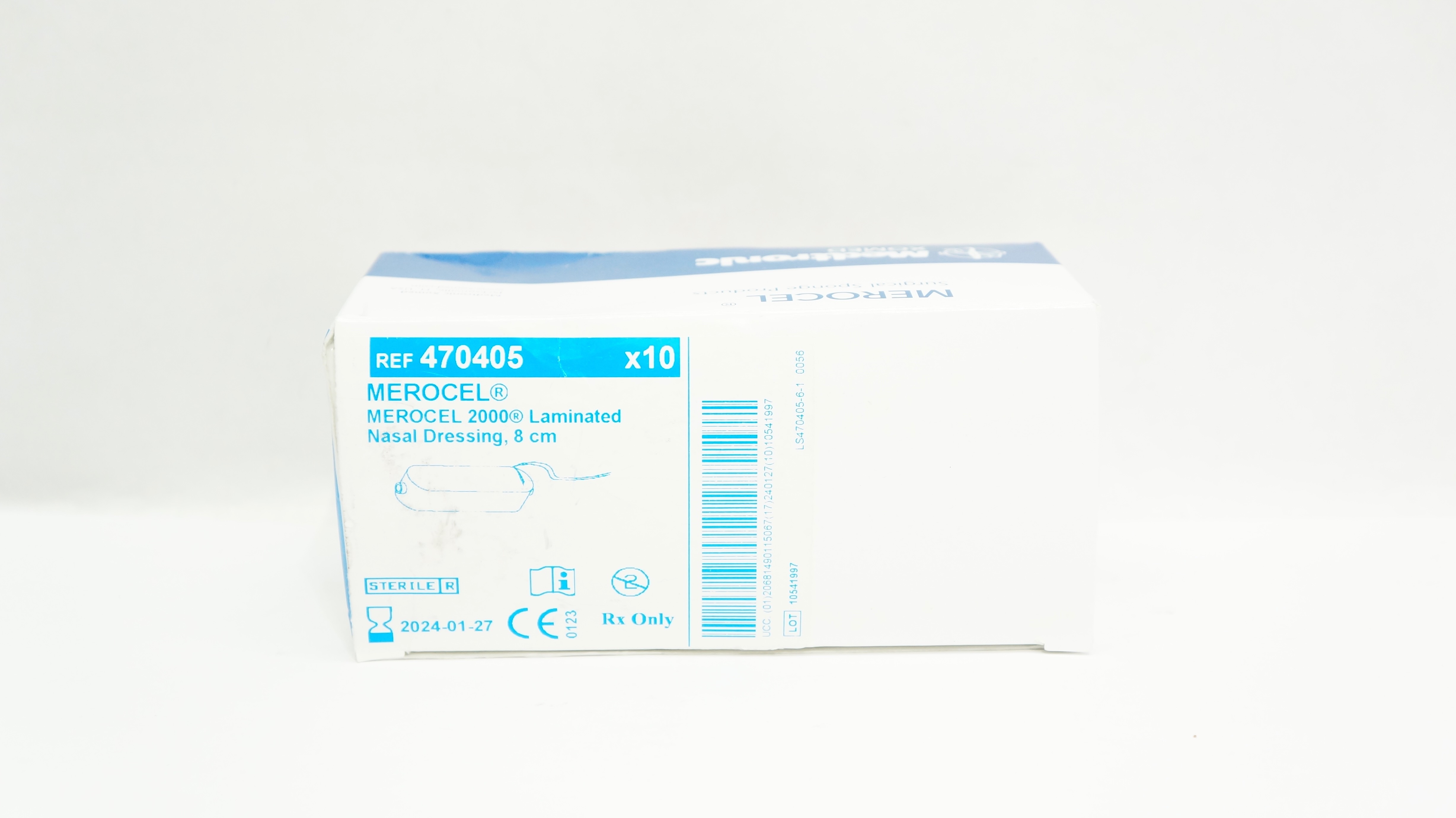 Medtronic 470405 MEROCEL 2000 Laminated Nasal Dressing 8cm - Box of 10