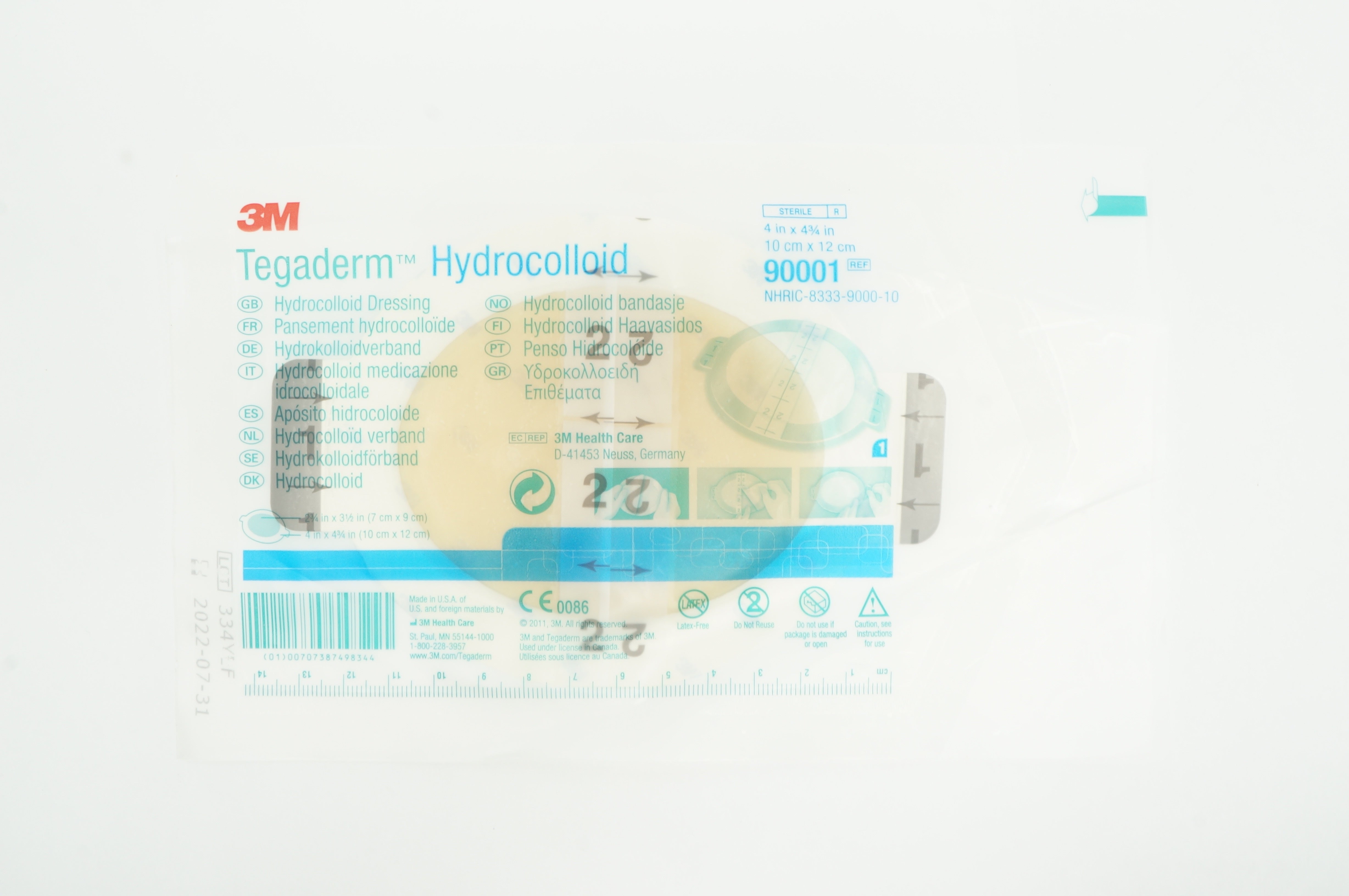 3M 90001 Tegaderm Hydrocolloid 4inch x 4-3/4inch