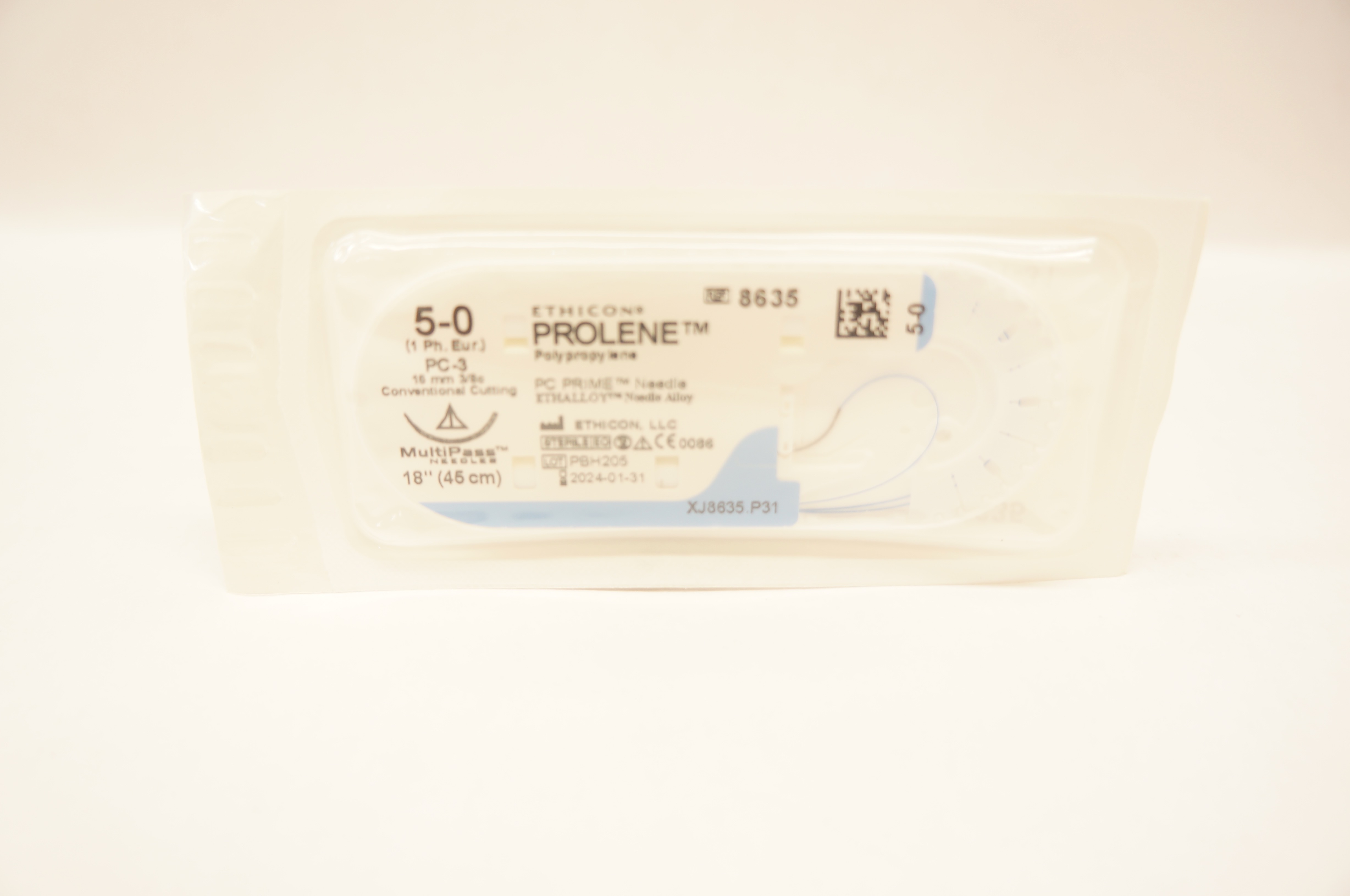 Ethicon 8635 5-0 PROLENE Stre PC-3 16mm 3/8c Conventional Cutting 18 inch