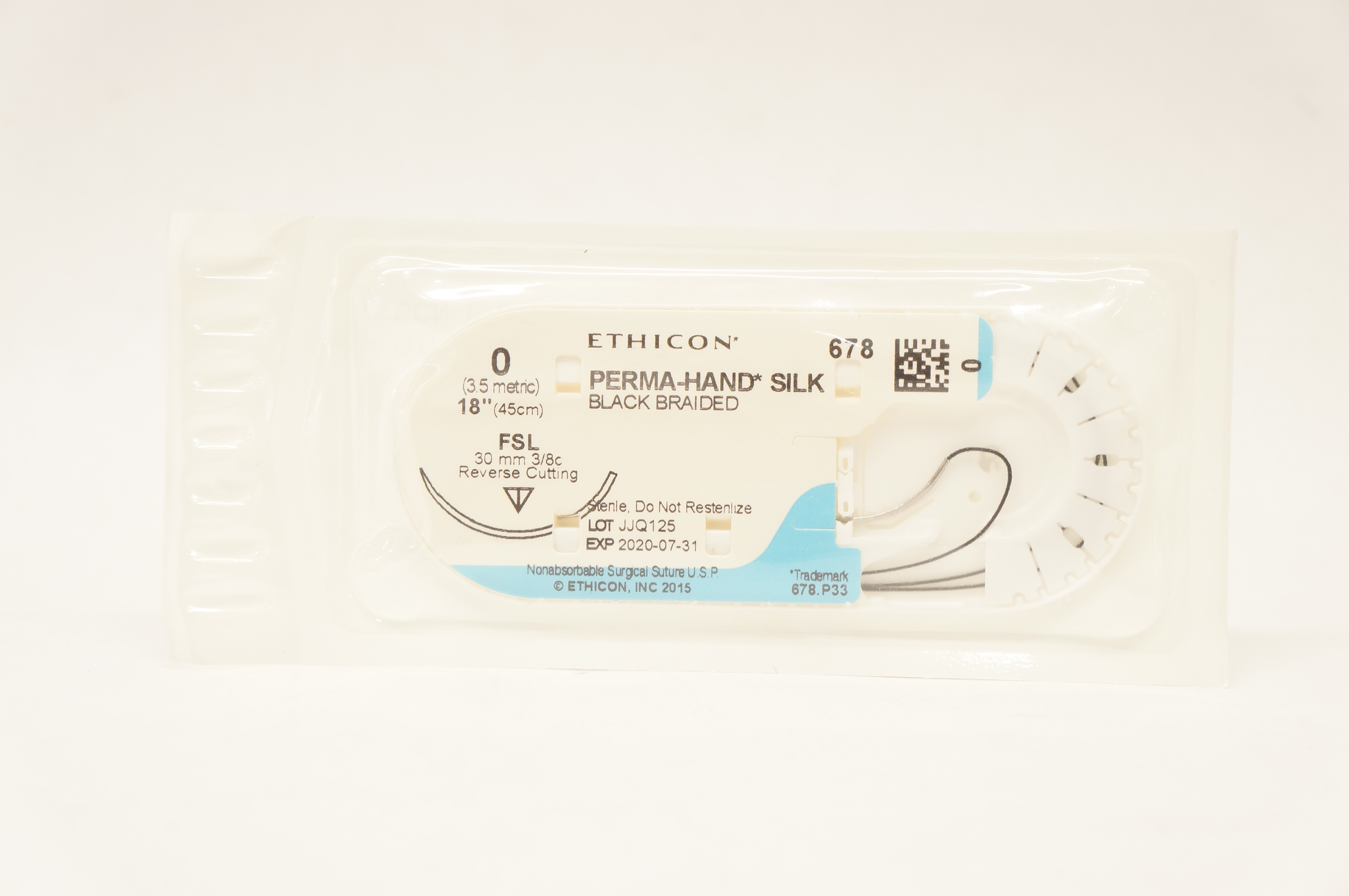 Ethicon 678 0 Perma-Hand Silk FSL 30mm 3/8c Reverse Cutting, 18inch (x)