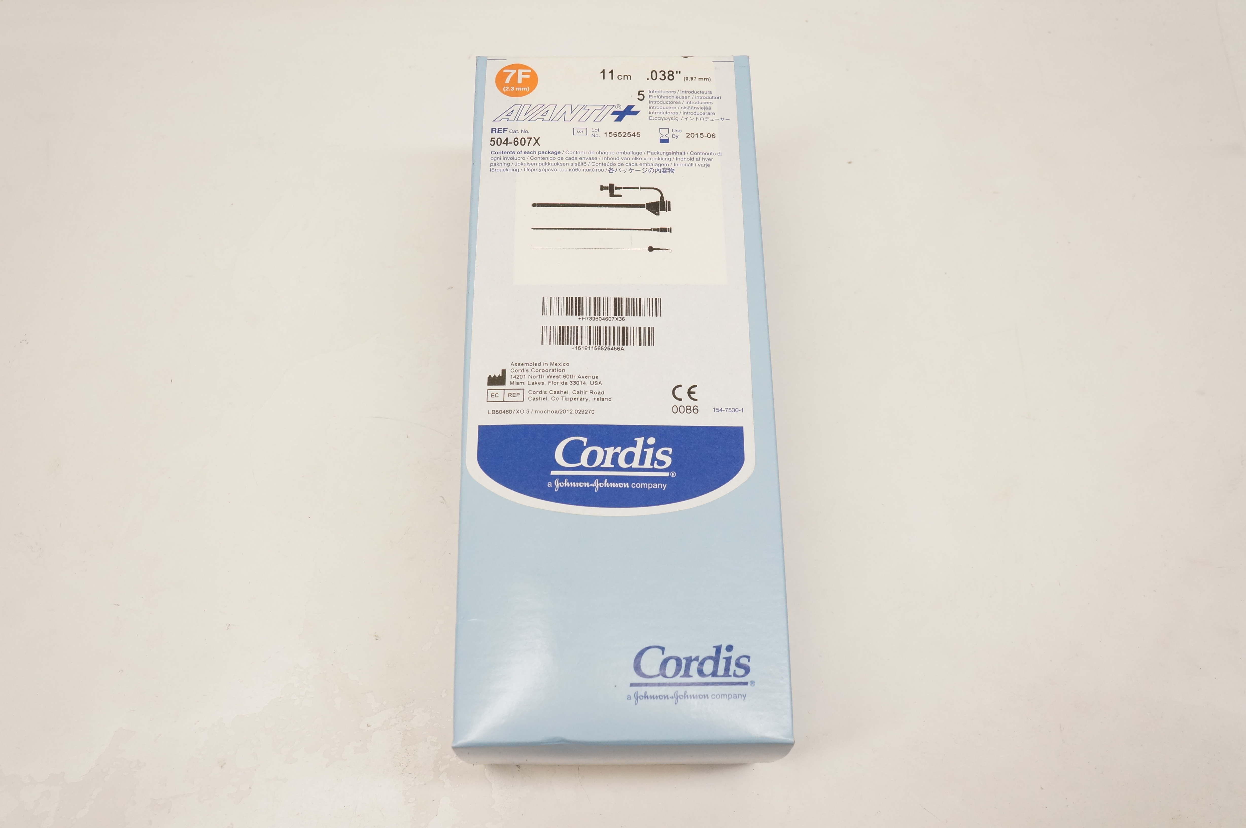 Cordis 504607X AVANTI Plus Introducers 7F x 0.038inch x 11cm (x) Box