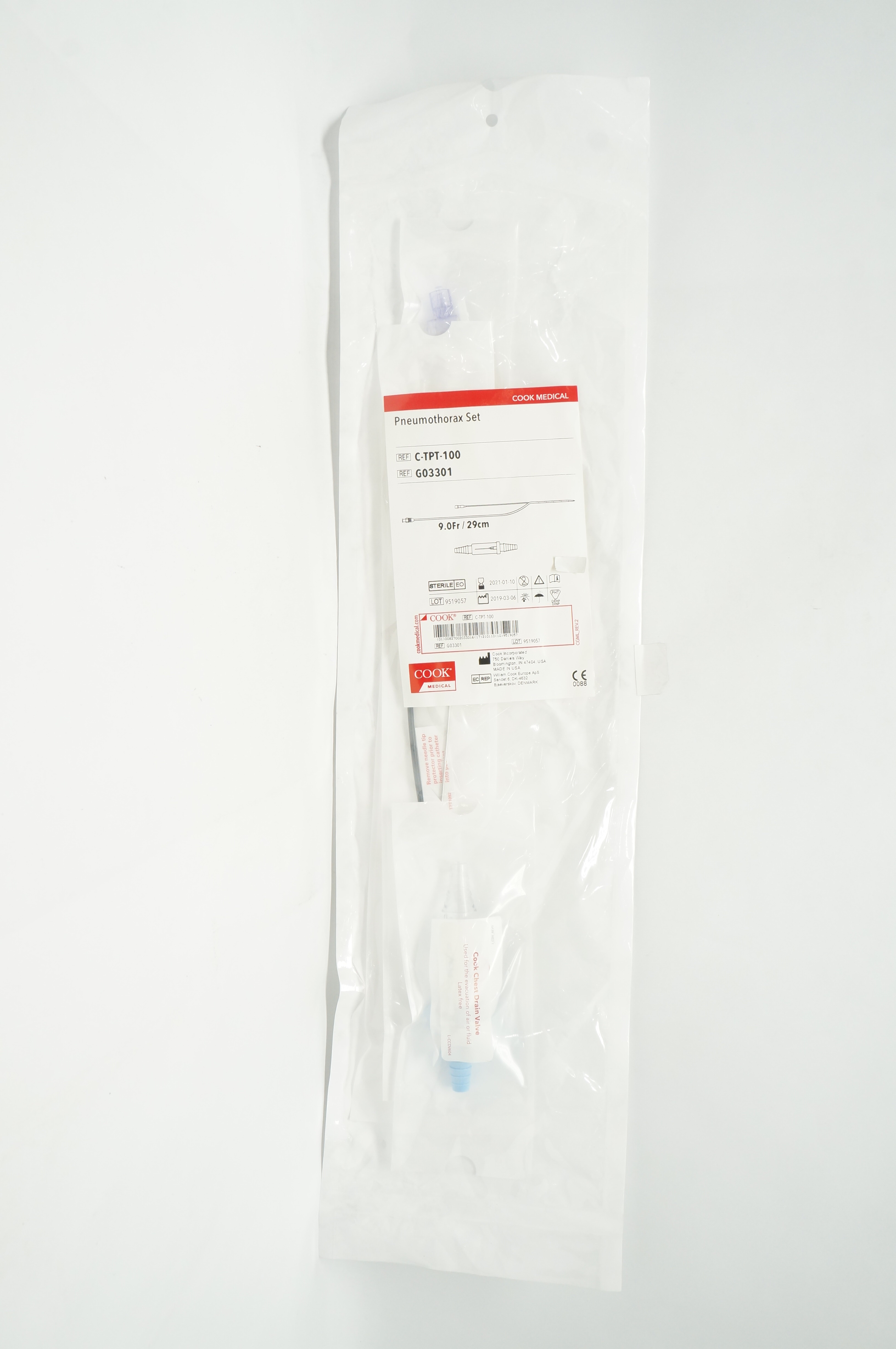 Cook Medical G03301 Pneumothorax Set 9.0Fr x 29cm (x)