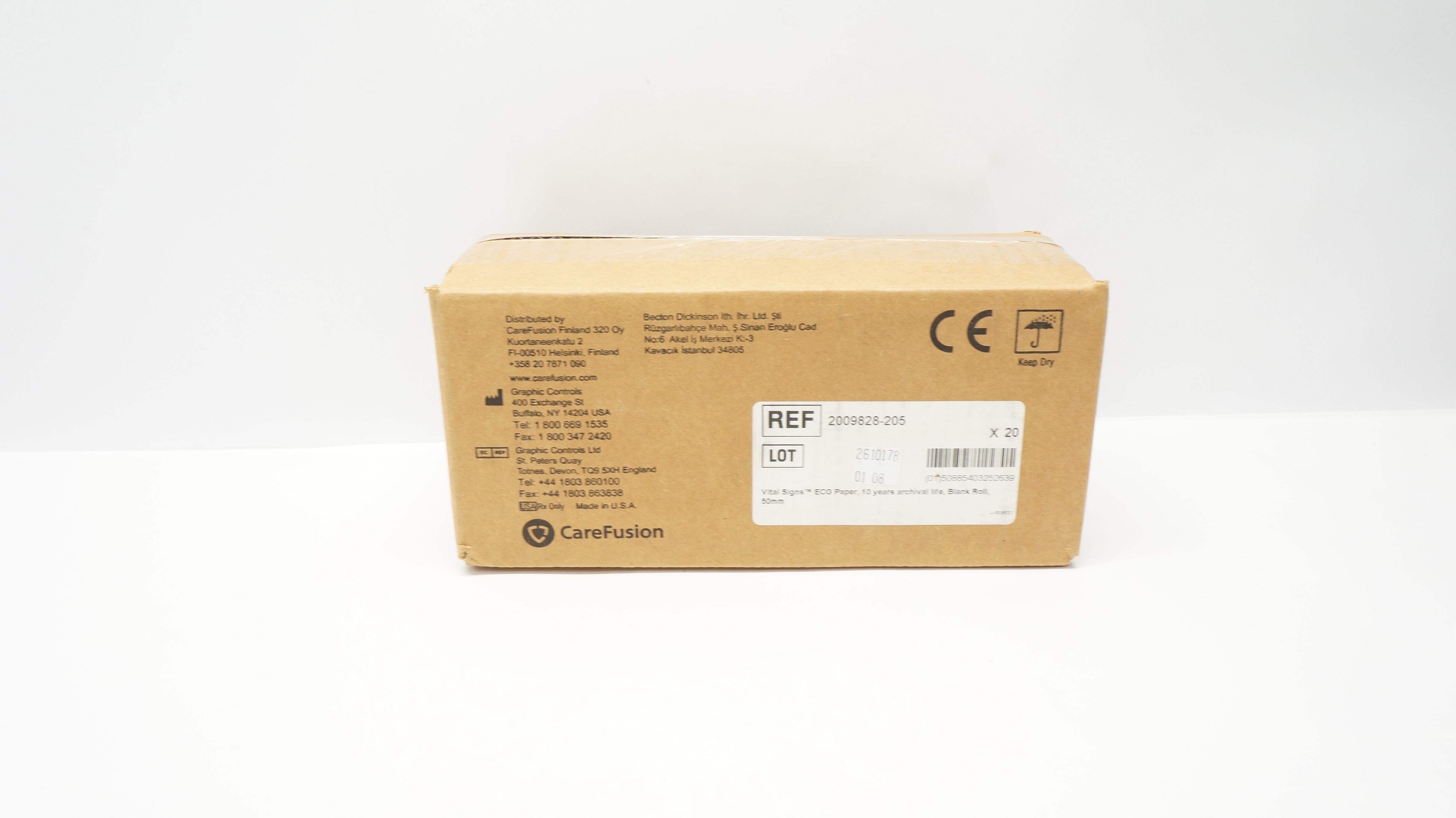 CareFusion 2009828-205 Vital Sings ECG Paper, Blank Roll, 50mm - Case of 20