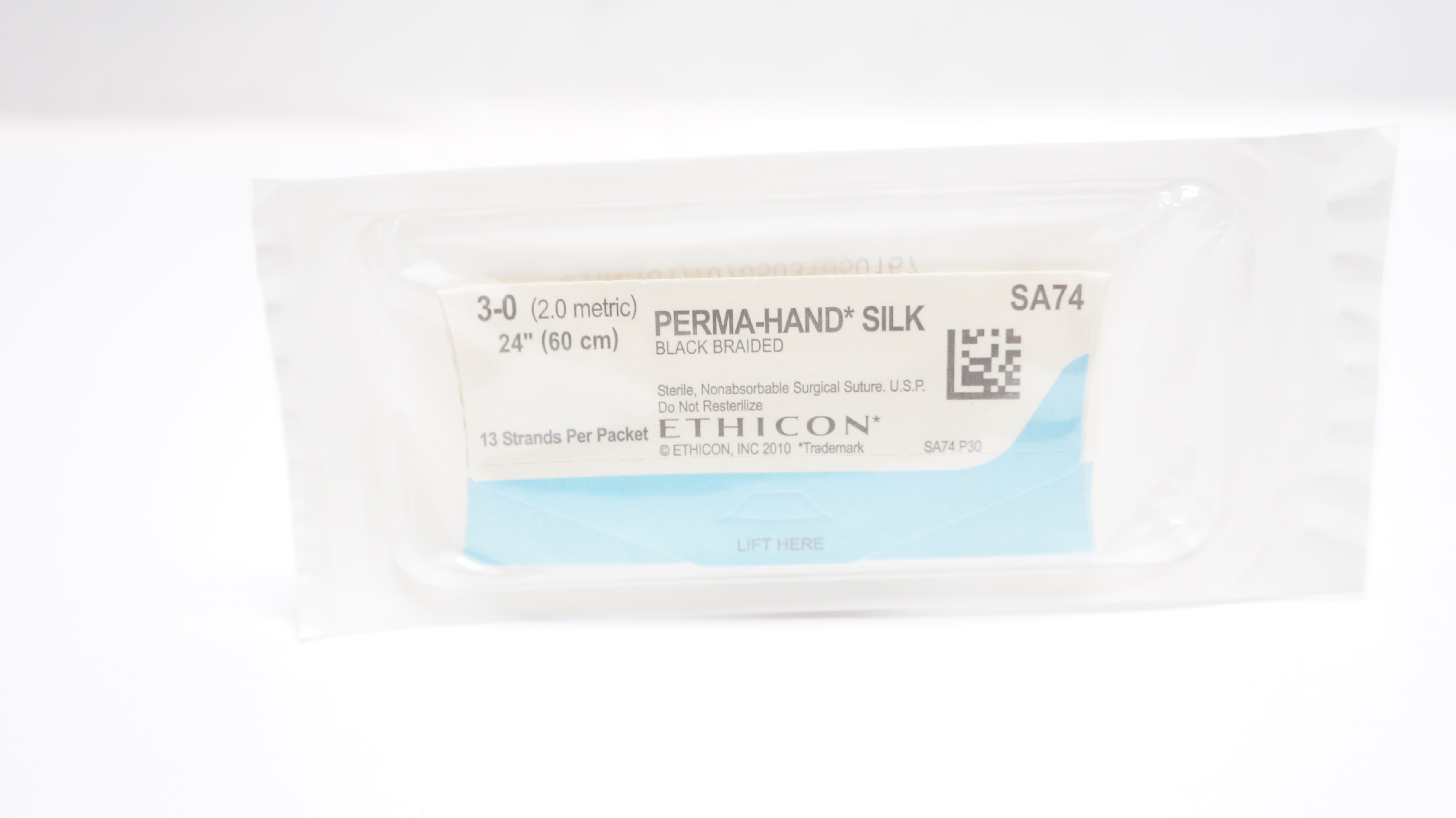 Ethicon SA74 3-0 PERMA-HAND Silk Black Braided Stre 24inch