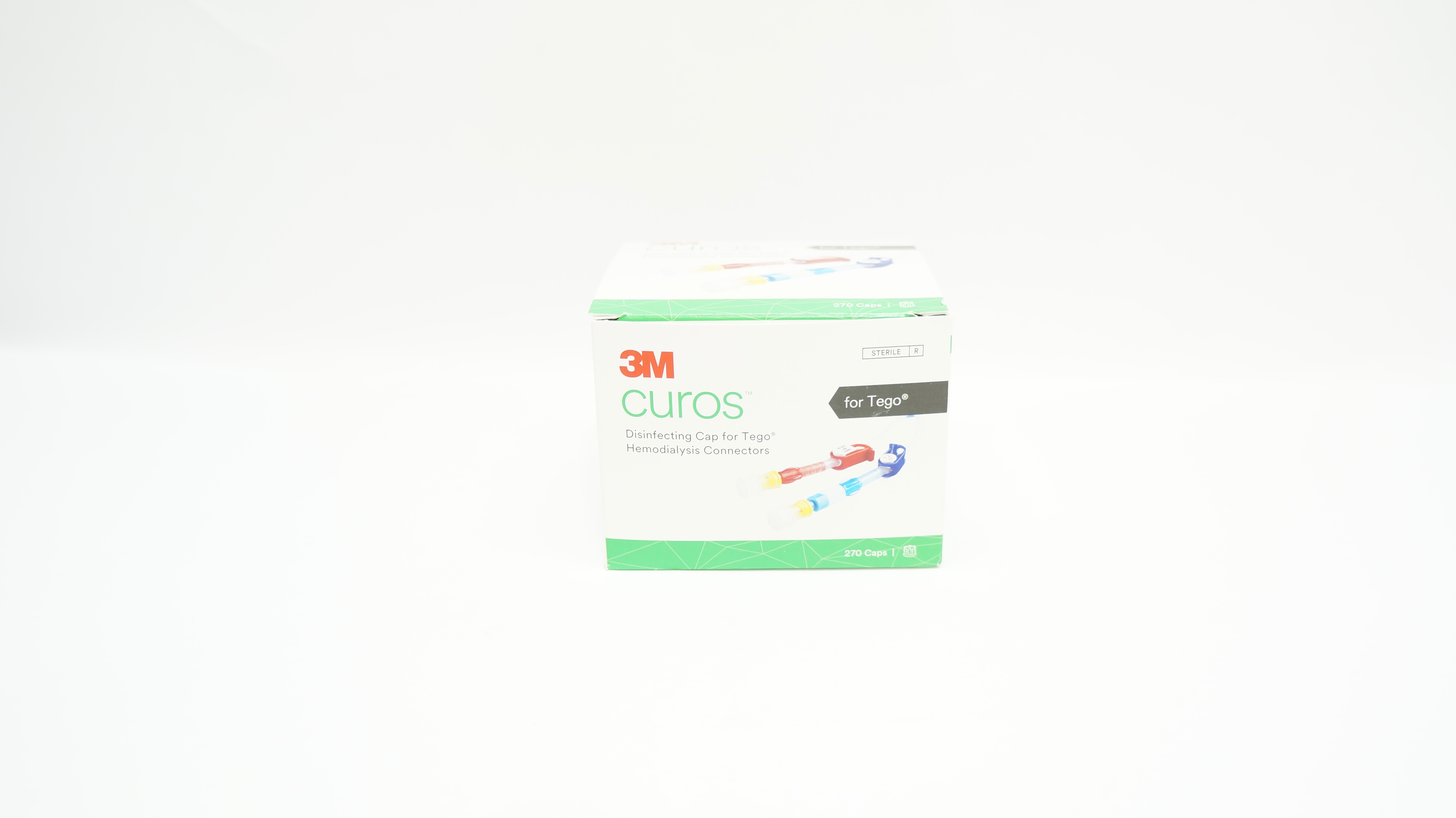 3M CTG1-270 Curos Disinfecting Cap for Tego Hemodialysis Connectors - Box of 270