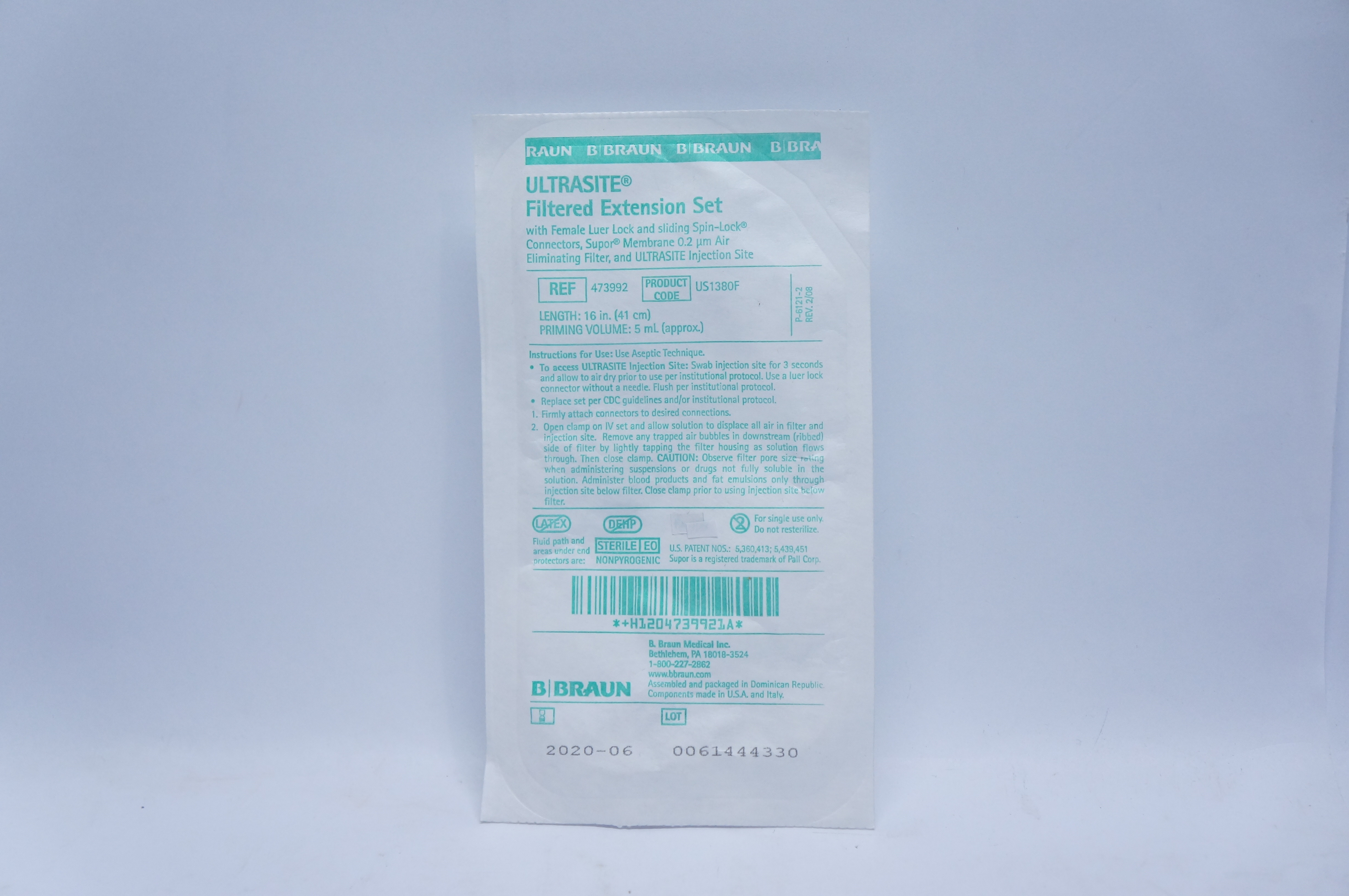 Braun 473992 Ultrasite Filtered Extension Set with Female Luer Lock