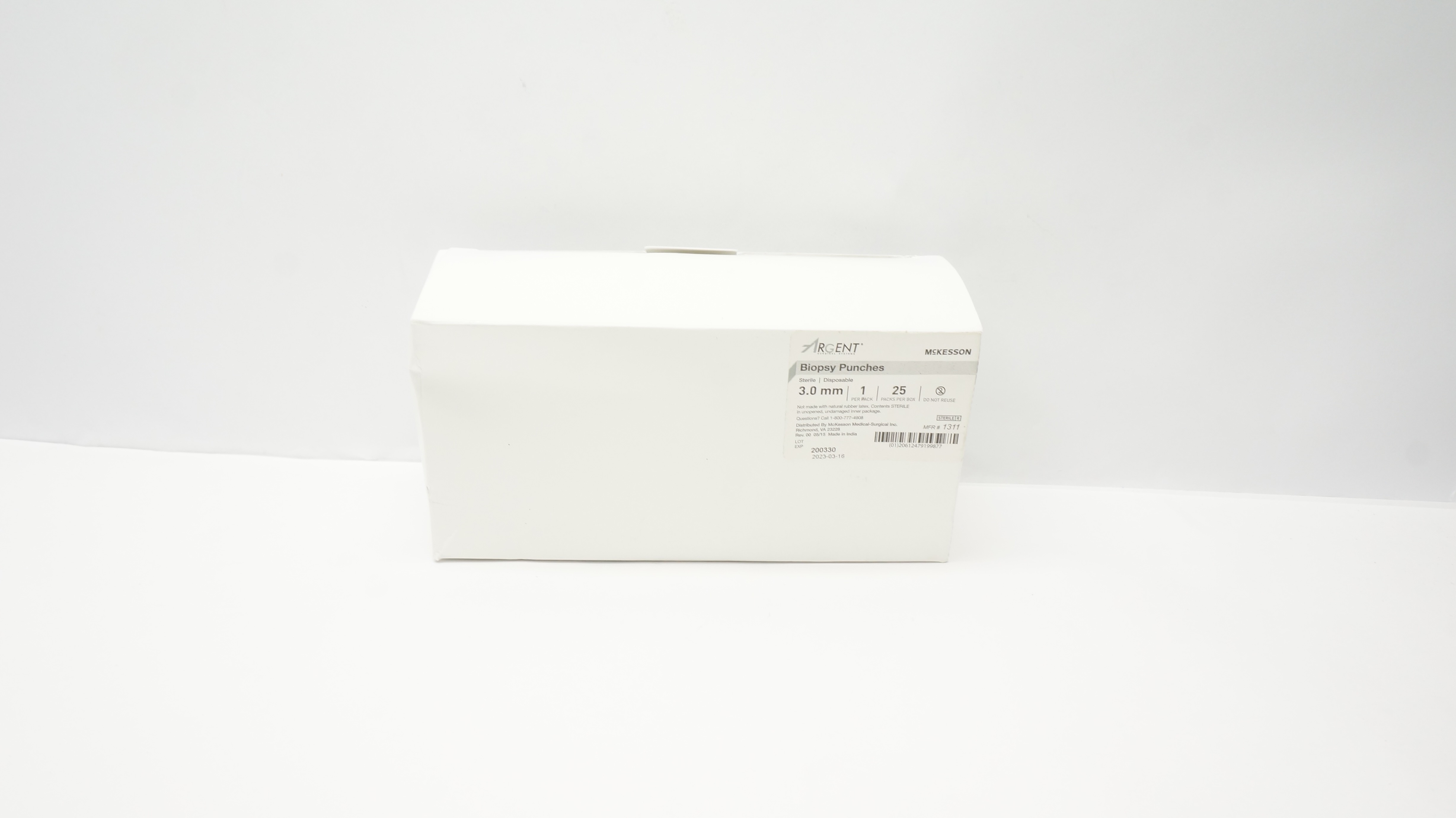 Argent 1311 Biopsy Punch 3.0mm Sterile Latex Free (x) - Box of 23