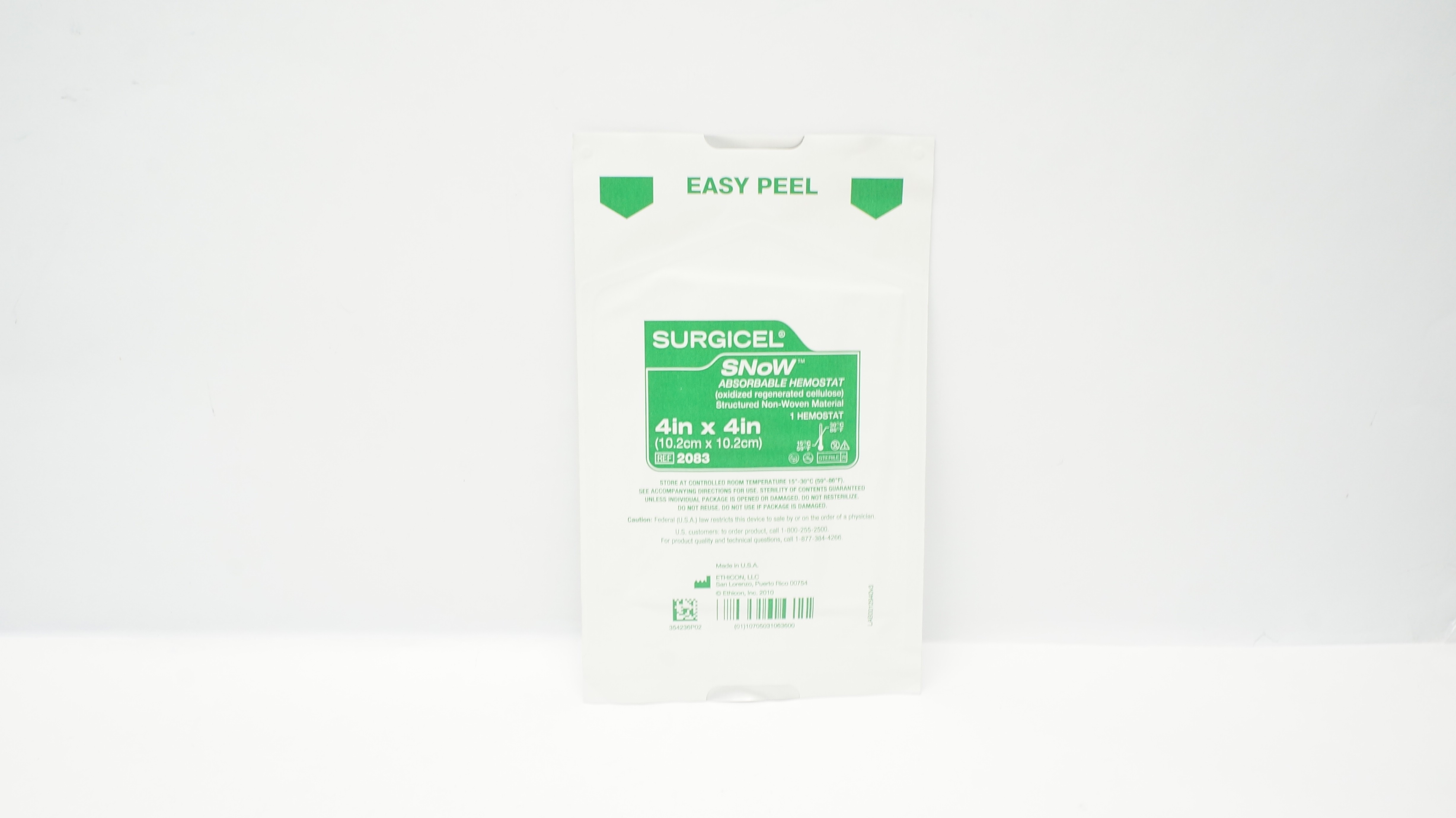 Ethicon 2083 Surgicel SnoW Absorbable Hemostat 4 inch x 4 inch