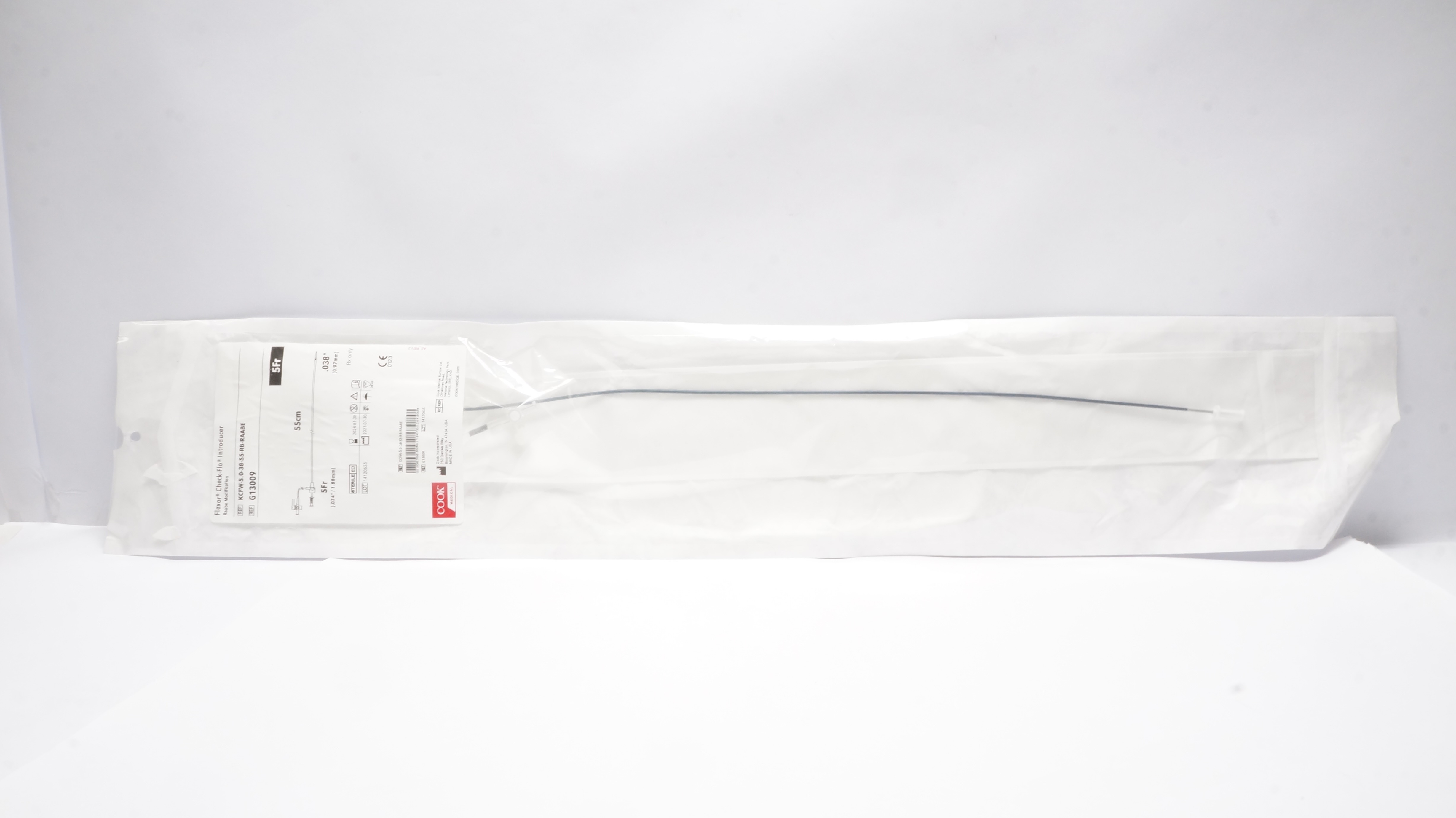 Cook Medical G13009 Flexor Check-Flo Introducer 5Fr x 55cm x .038inch (x)