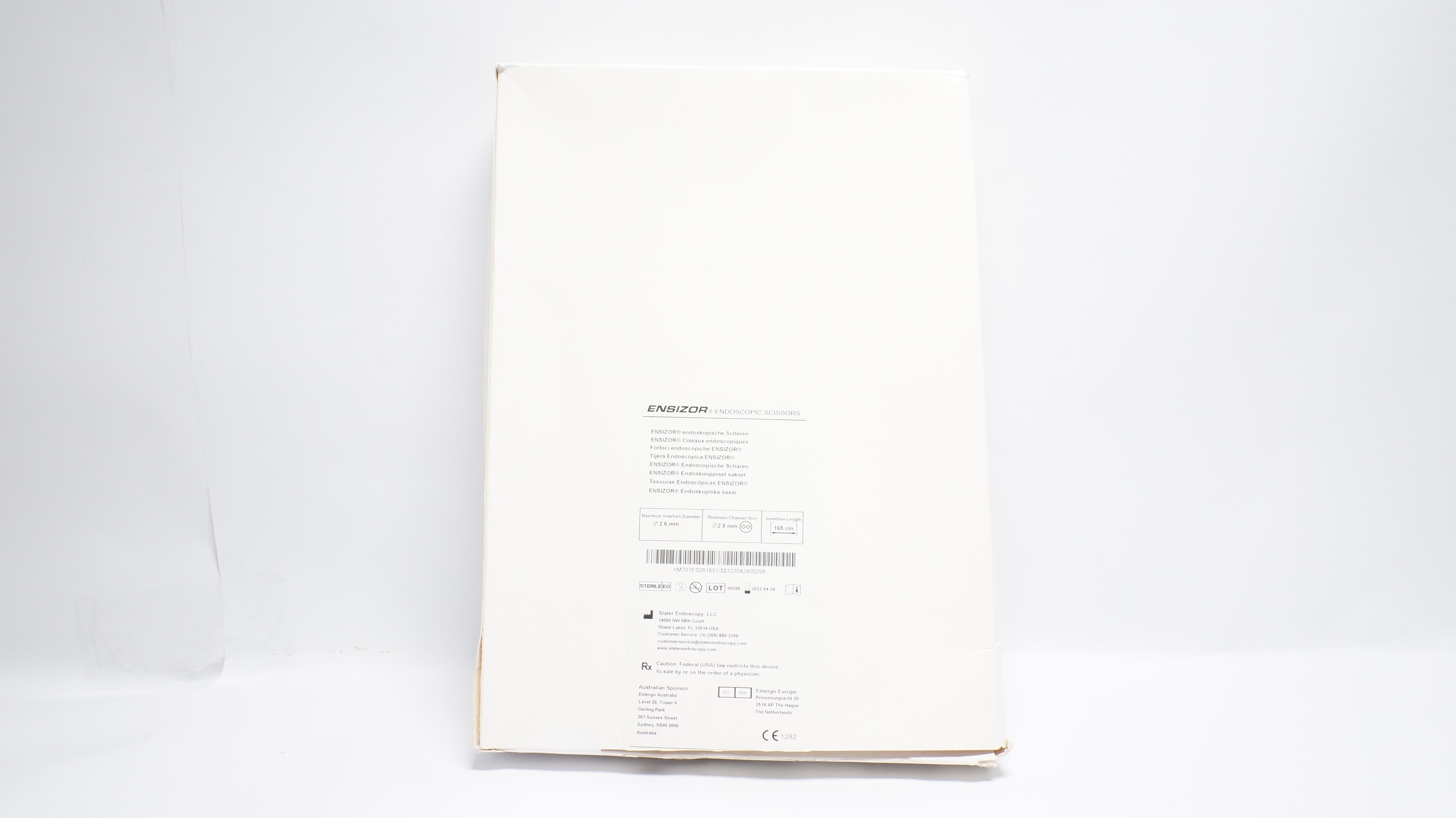 Slater Endoscopy ES26165 Ensizor Endoscopic Scissors 2.6x2.8mmx165cm(x)-Box of 3