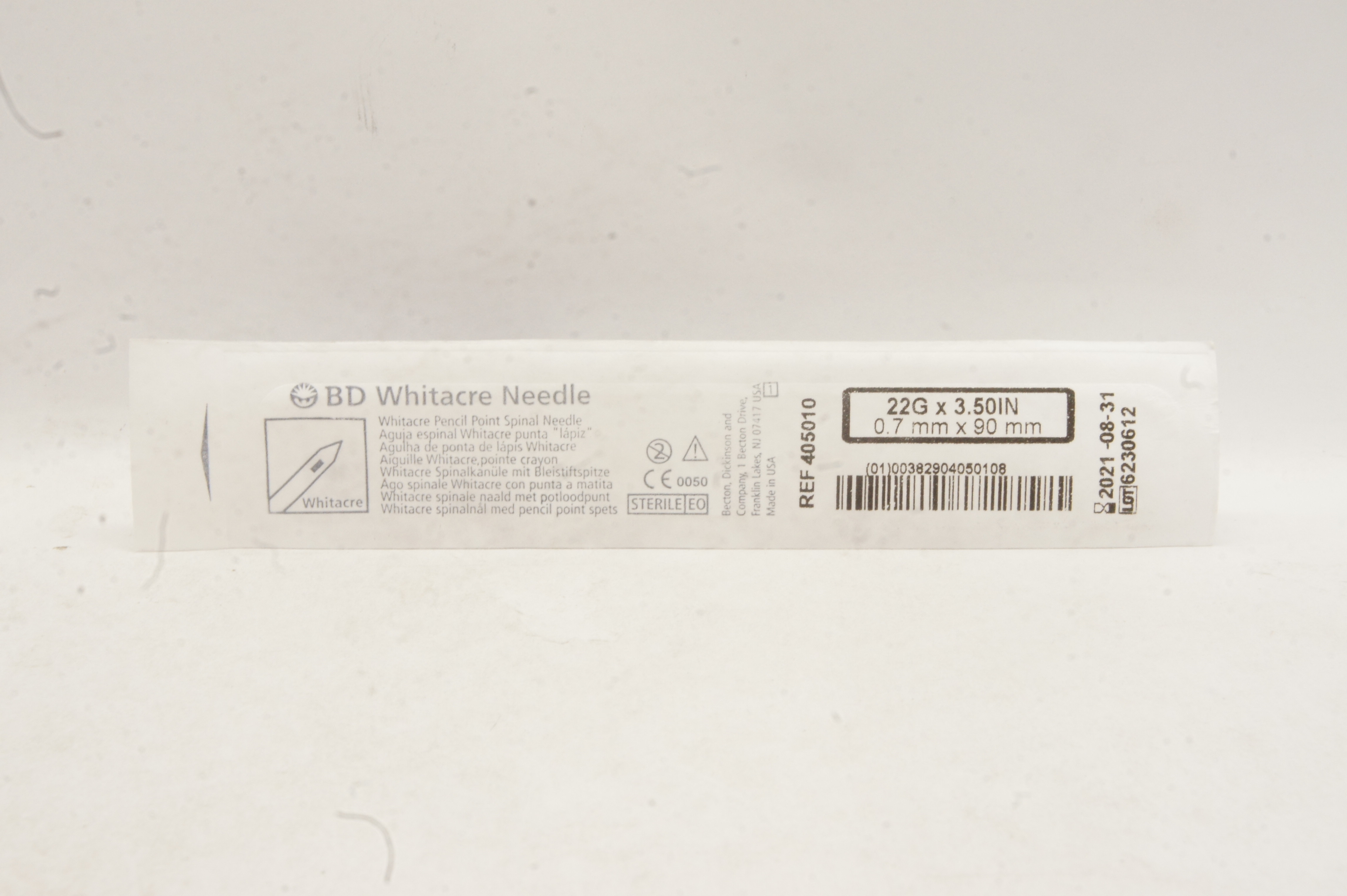 BD 405010 Whitacre Pencil Point Spinal Ndle 22Ga x 3.50inch (x)