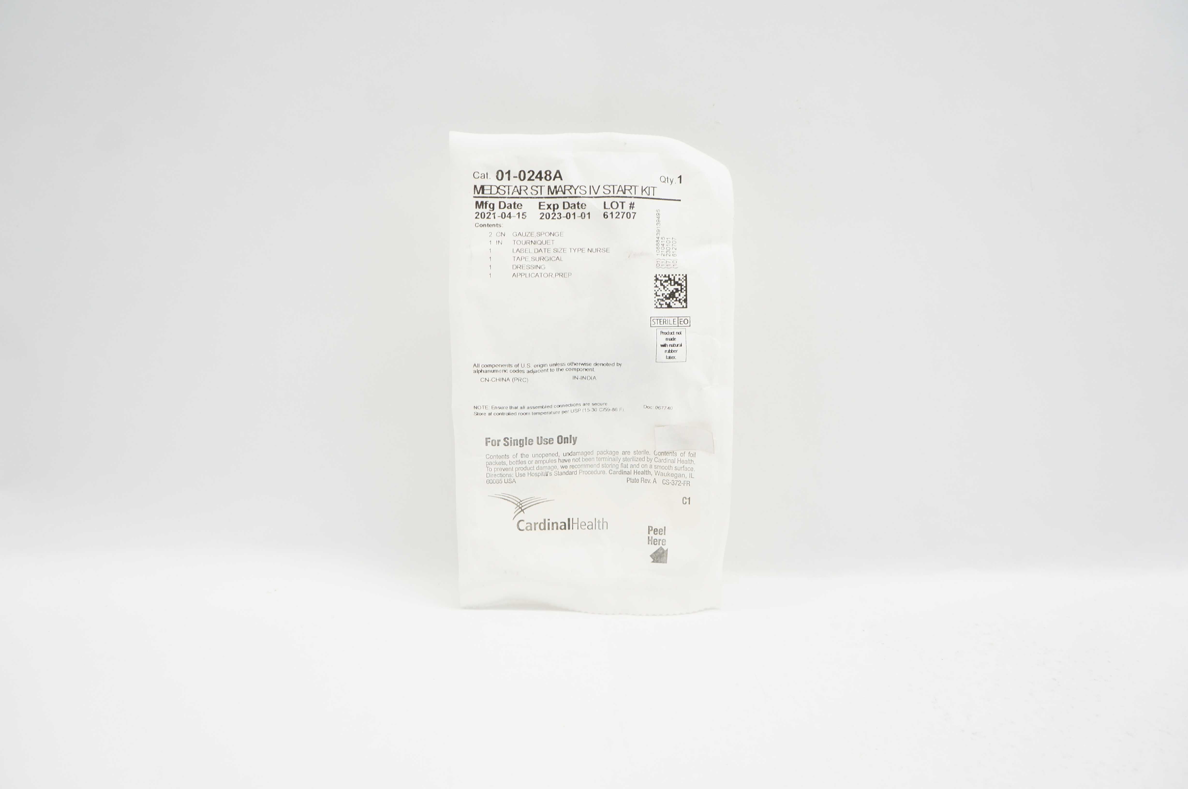 Cardinal Health 01-0248A Medstar ST Marys IV Start Kit