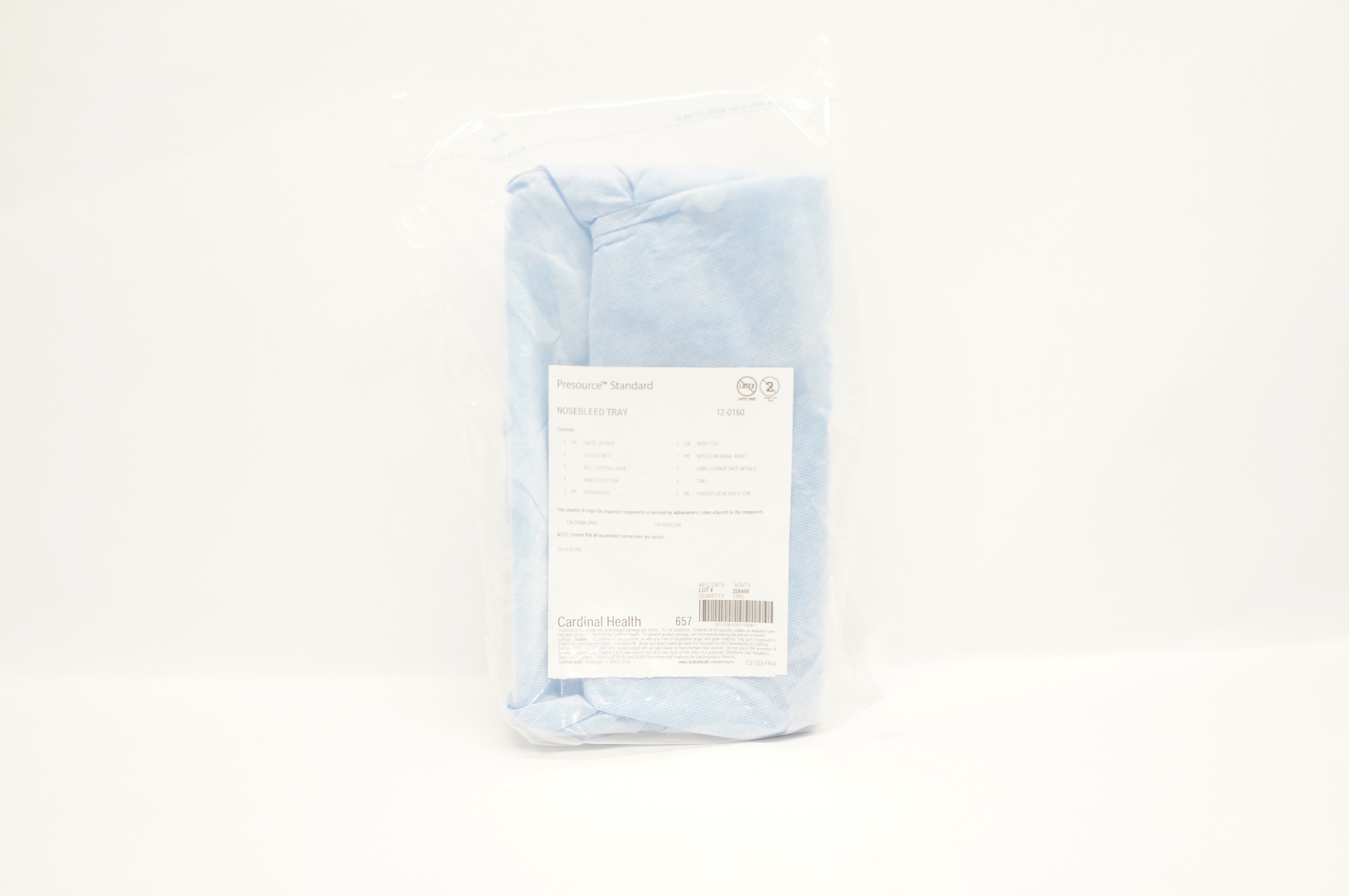 Cardinal Health 12-0160 Presource Standard Nosebleed Tray