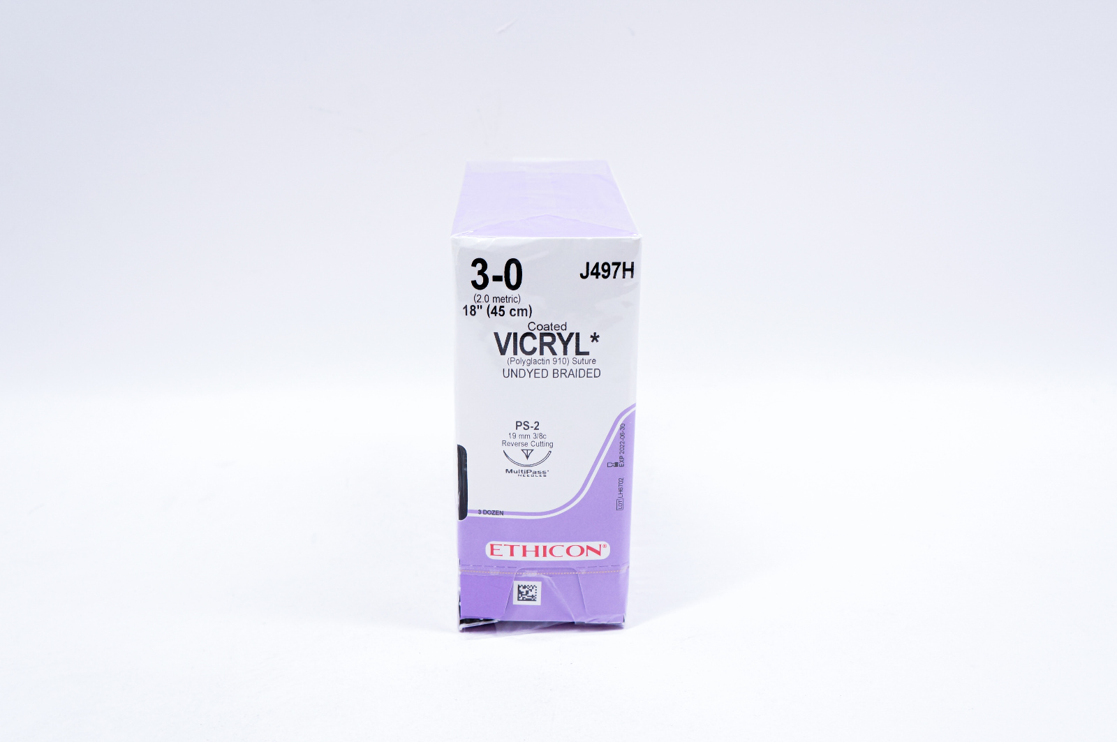 Ethicon J497H 3-0 VICRYL, PS-2, 19mmm 3/8c, 18inch - Box of 36