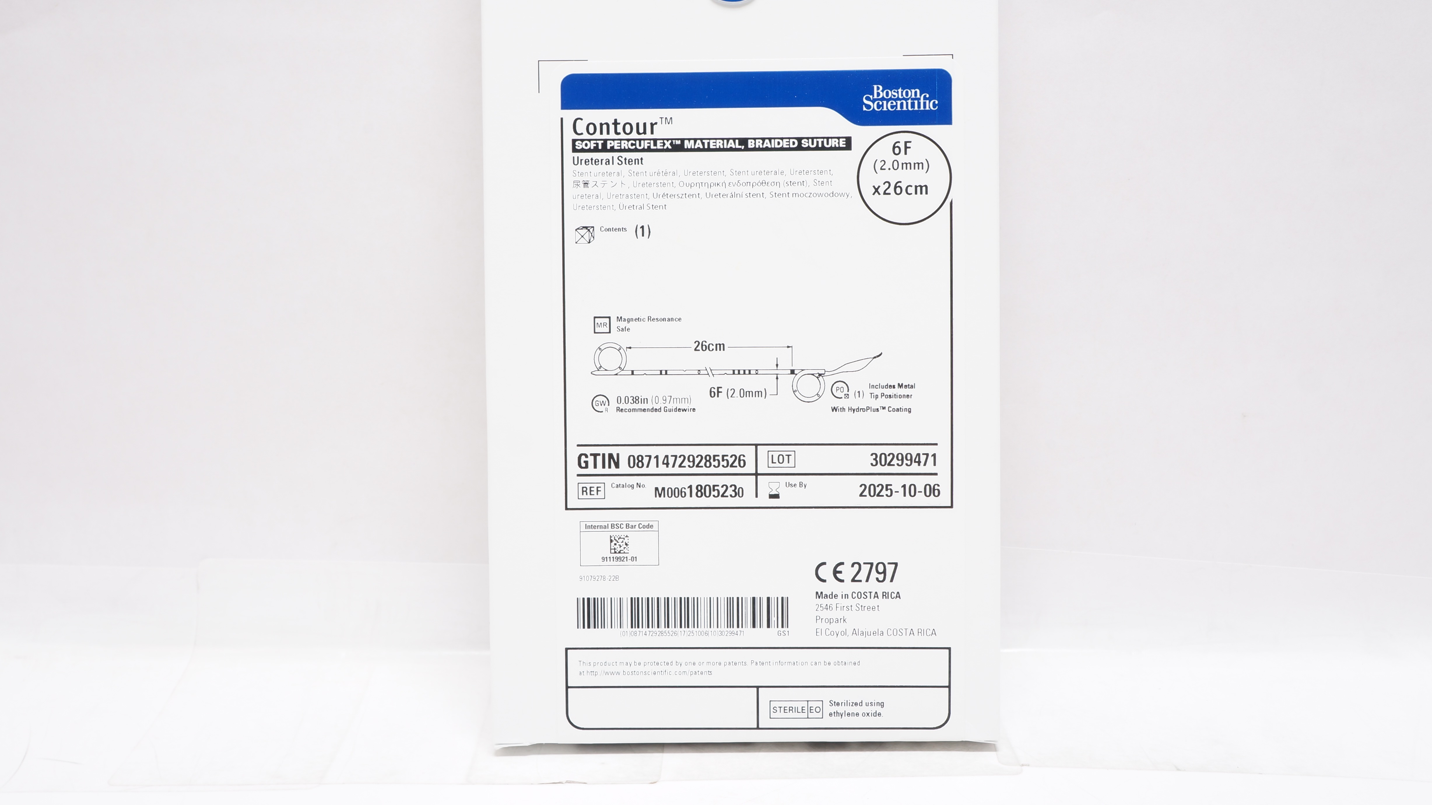 Boston Scientific M0061805230 Contour Soft Percuflex Ureteral Stnt 6F x 26cm