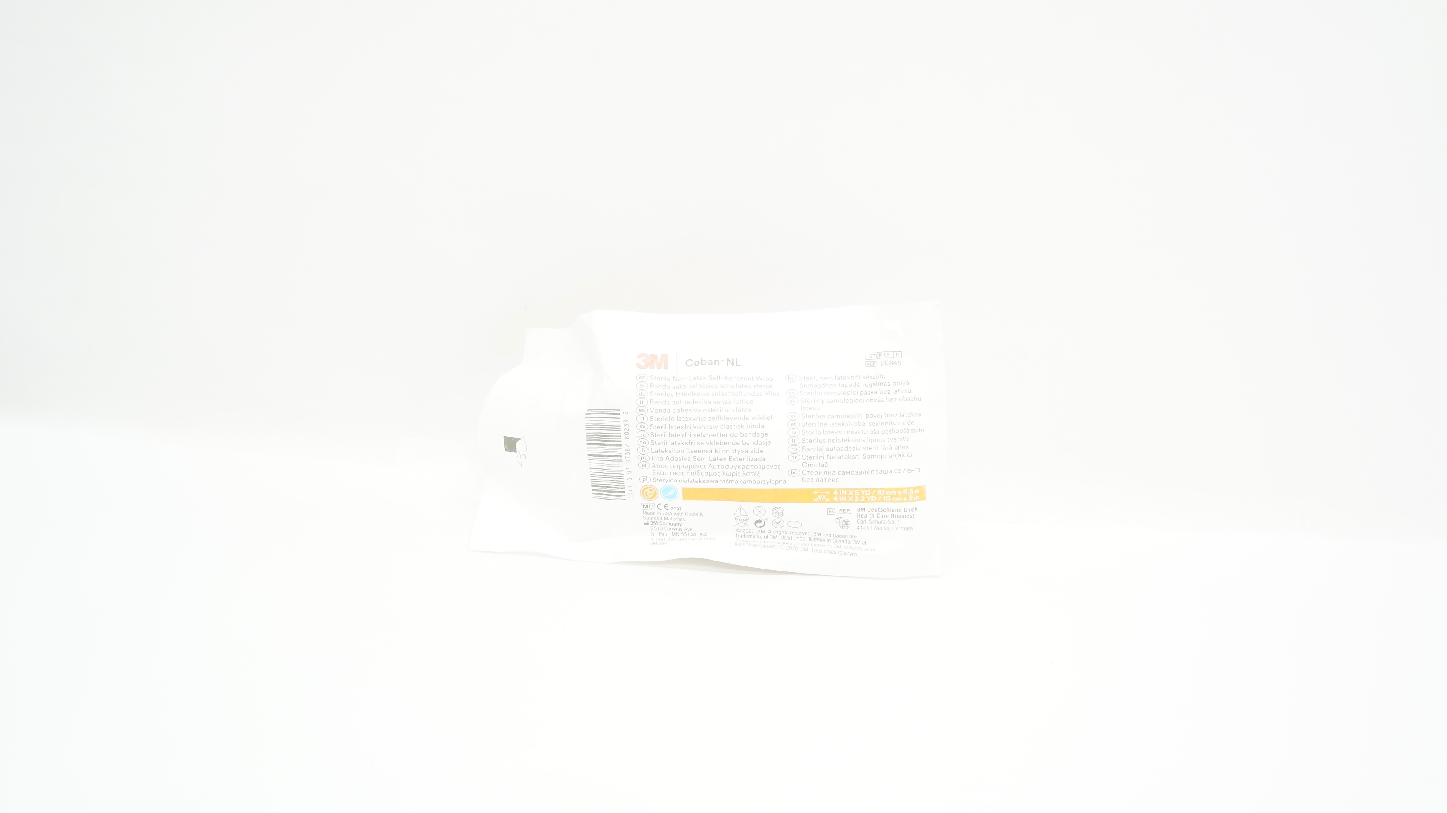 3M 2084S Coban LF Self-Adherent Wrap 4inch x 5yd, 4inch x 2.2yd