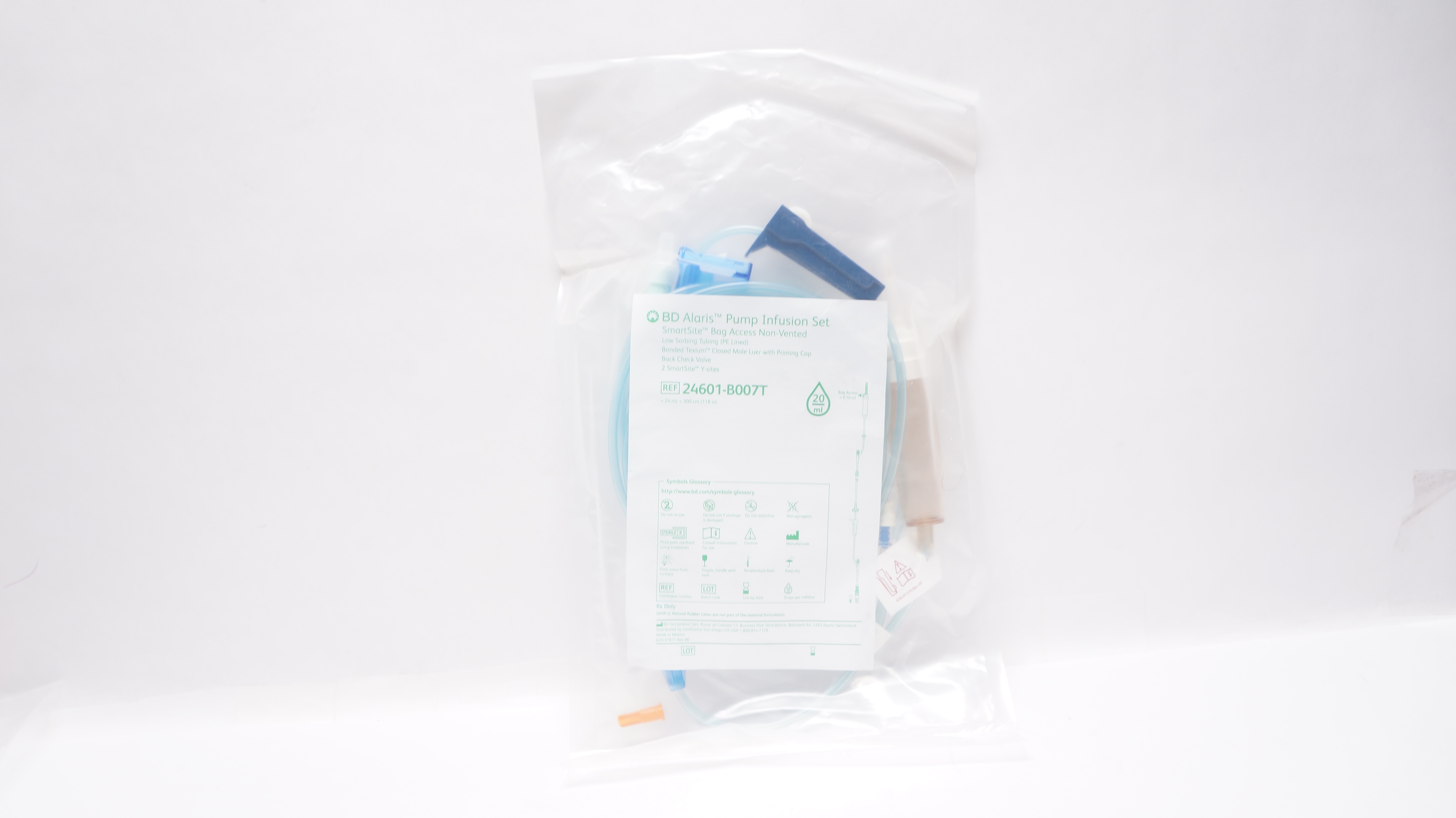 BD 24601-B007T Alaris Pump Infusion Set Bag Access 24ml x 118inch 20Drops/mL (x)