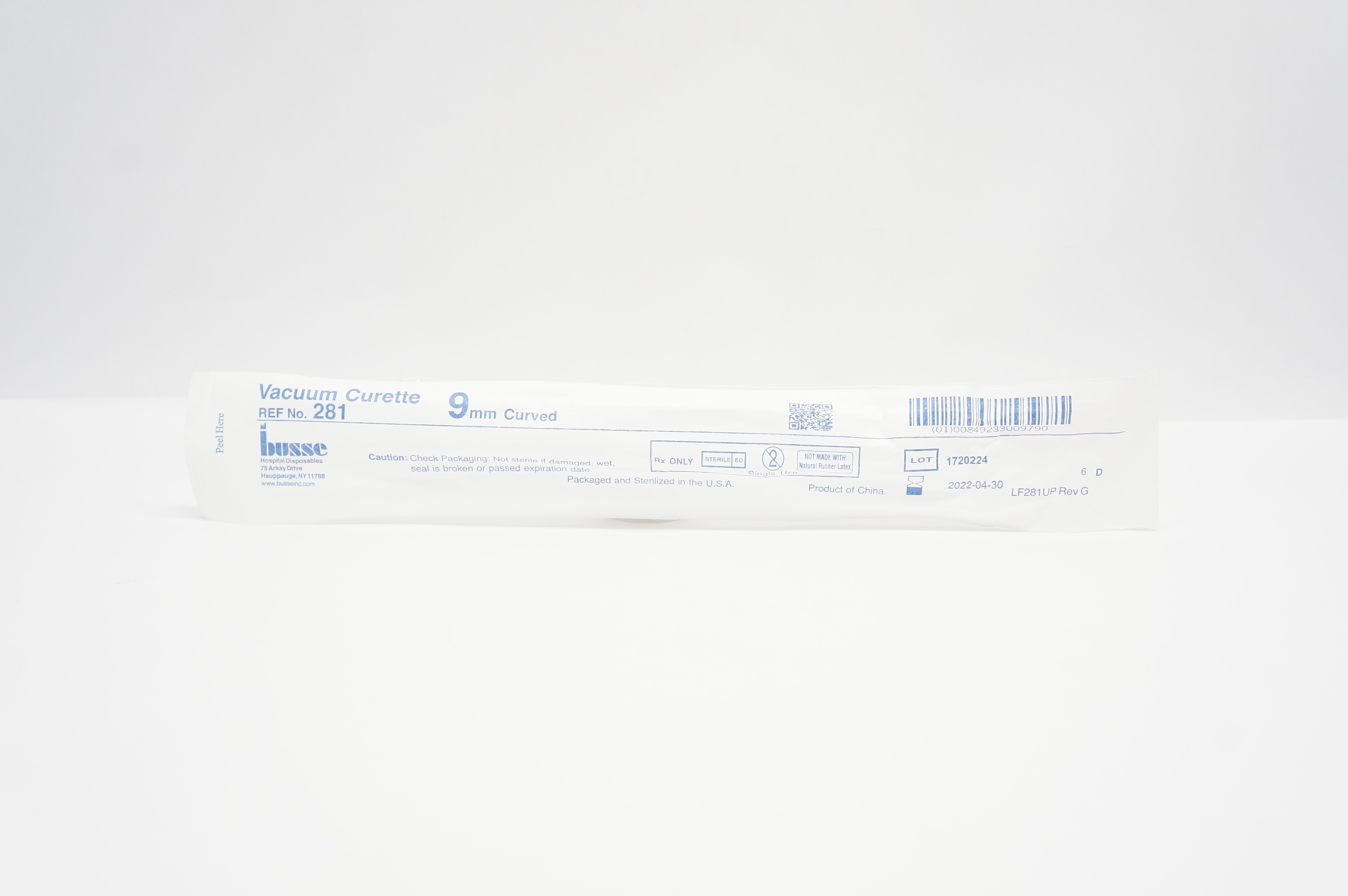 Busse 281 Vacuum Curette 9mm Curved (x)