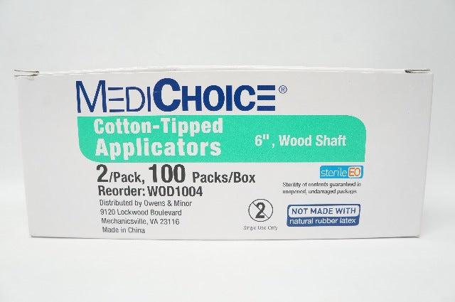 MediChoice WOD1004 Sterile Cotton Tipped Applicators 6 inch (x) - Box of 47